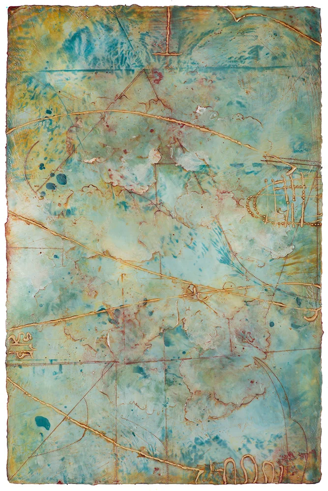 Peak encaustic and oil on panel 32 x 20 inches Inquire for price