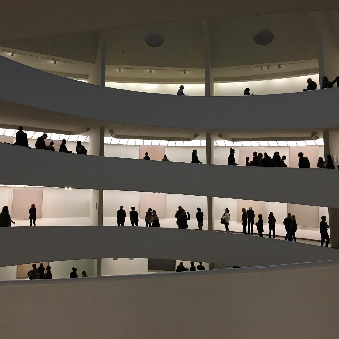 A favorite New York experience: Watching people milling about across the Guggenheim rotunda.