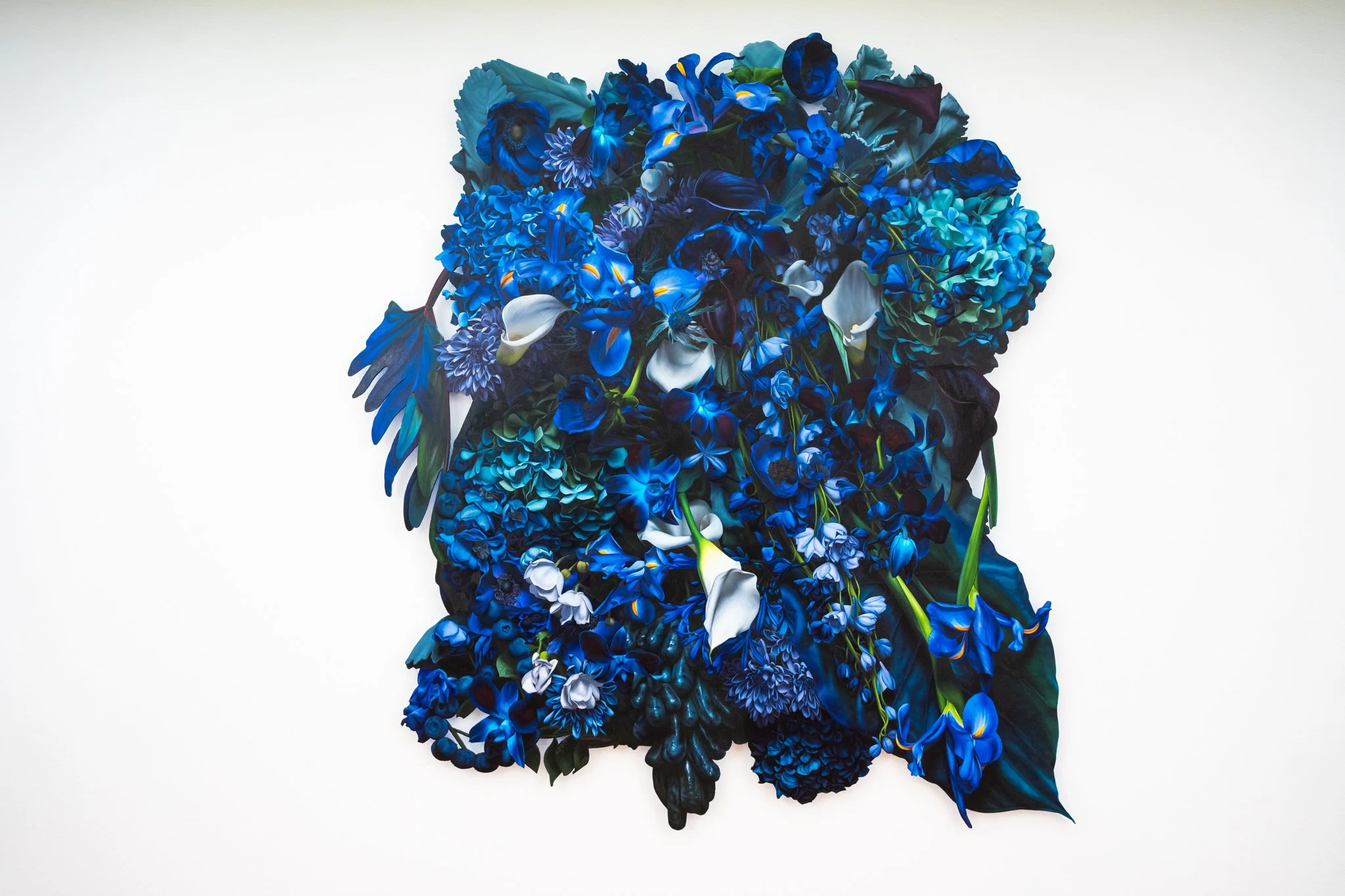 Color Field [Blue] with Hydrangeas and Blueberries