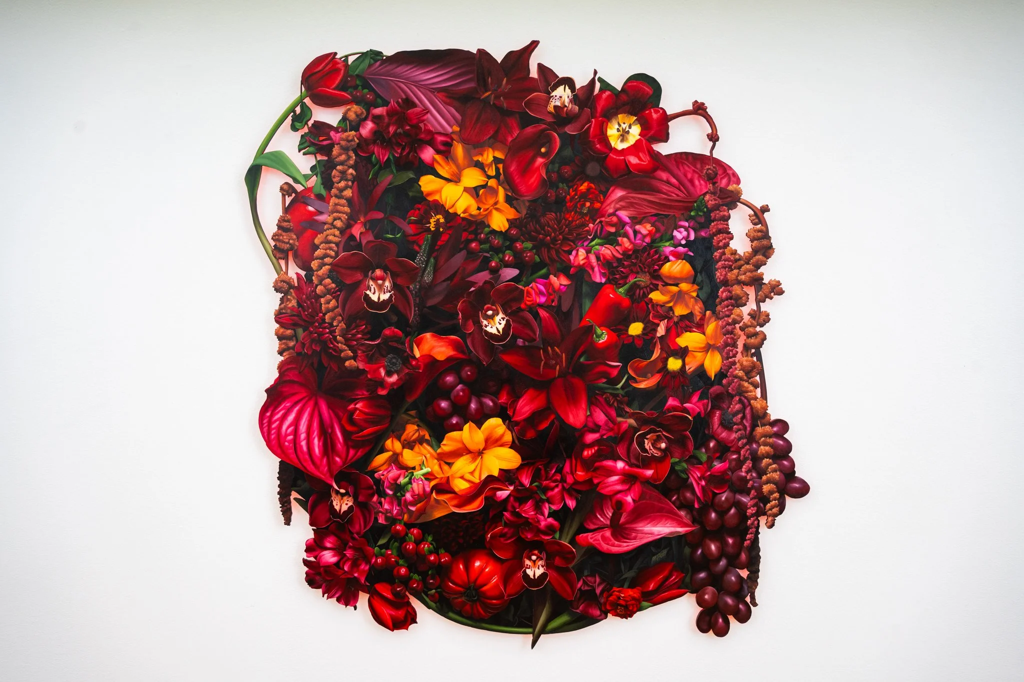 Color Field [Red] with Peppers and Orchids

Oil on Aluminum

41 x 38 in.