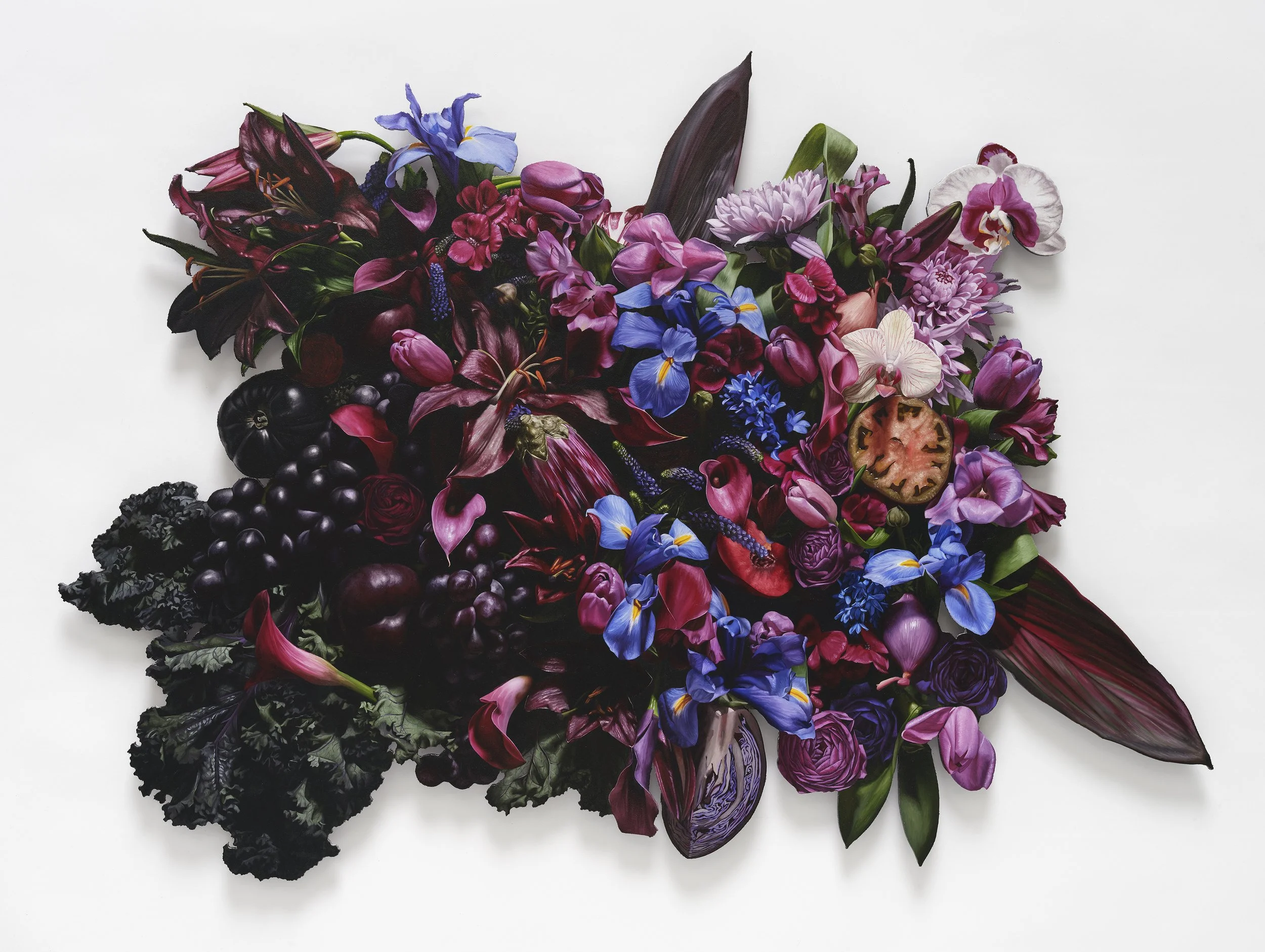 Color Field [Purple and Crimson] with Kale and Grapes
