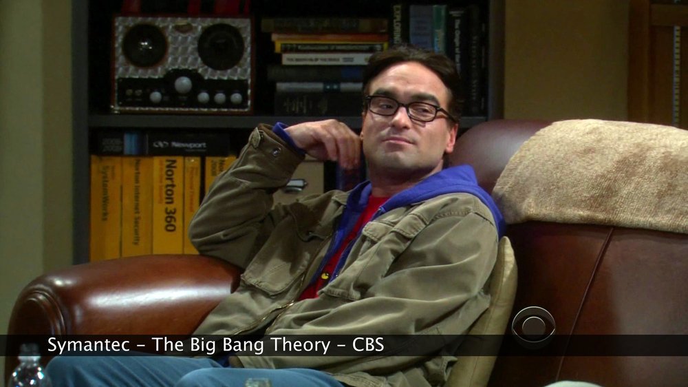 Symantec Product Placement - The Big Bang Theory - CBS