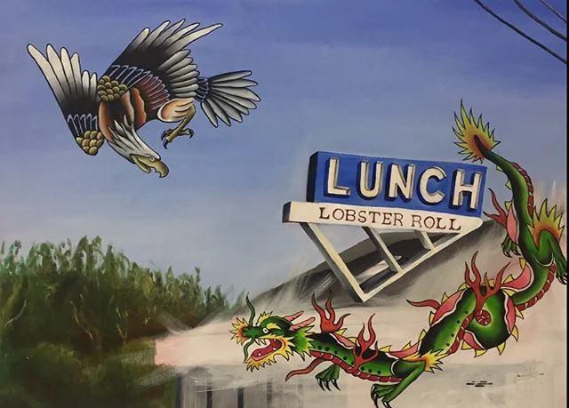 Painting by #Zachbonime seen in #locallygrown a group show held at the Sommwhere Gallery.