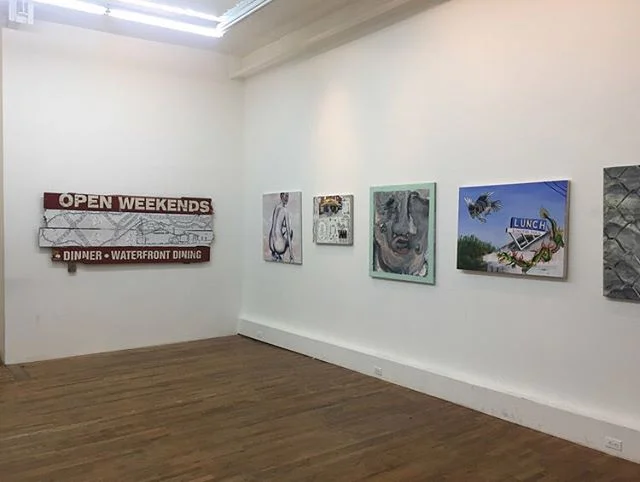 Installation shot of #Locallygrown, a group exhibition by #Leedawson and #Zach Bonime, held at the Sommwhere Gallery.