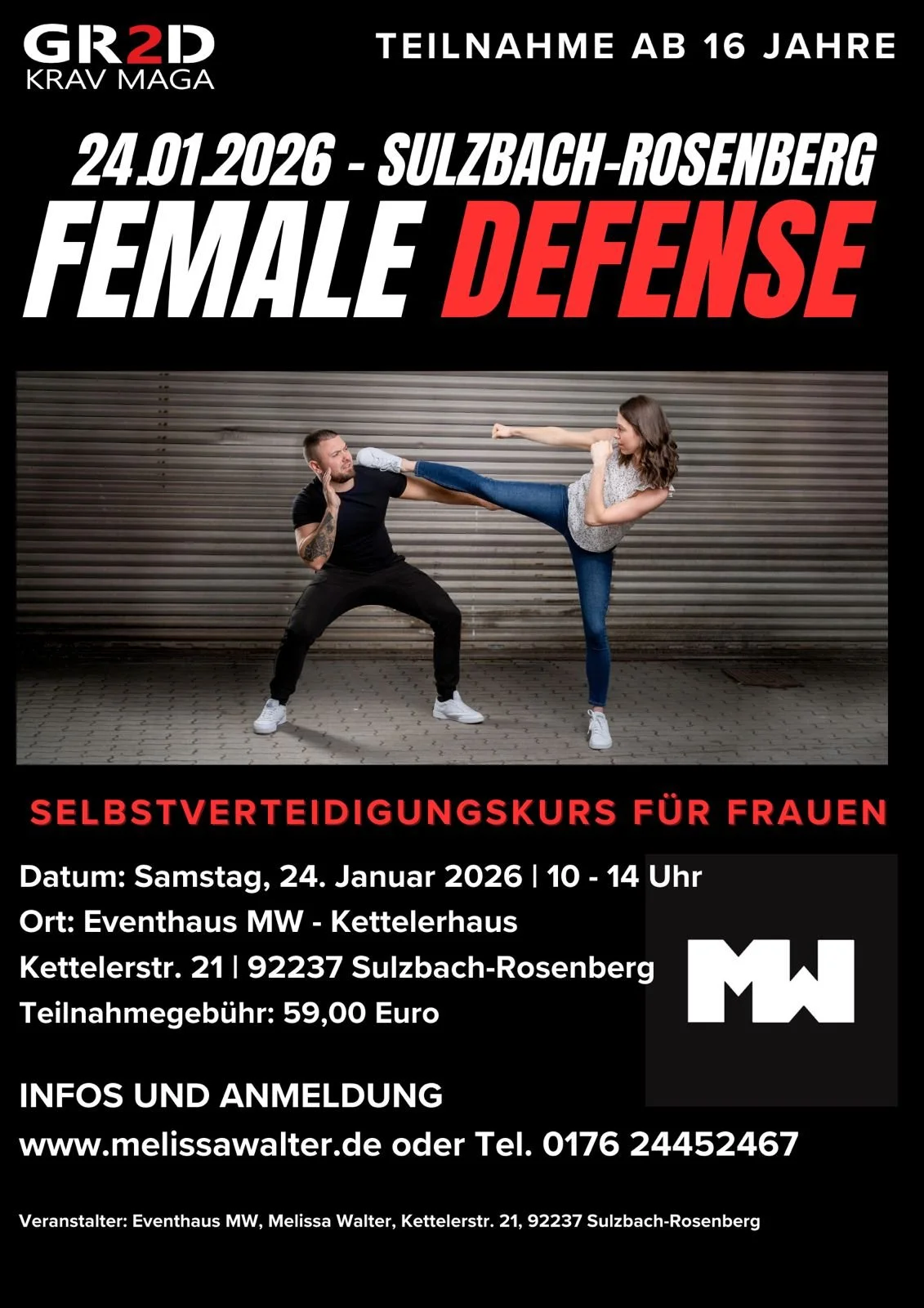 Selbstverteidigungskurse Sulzbach Rosenberg - Melissa Walter