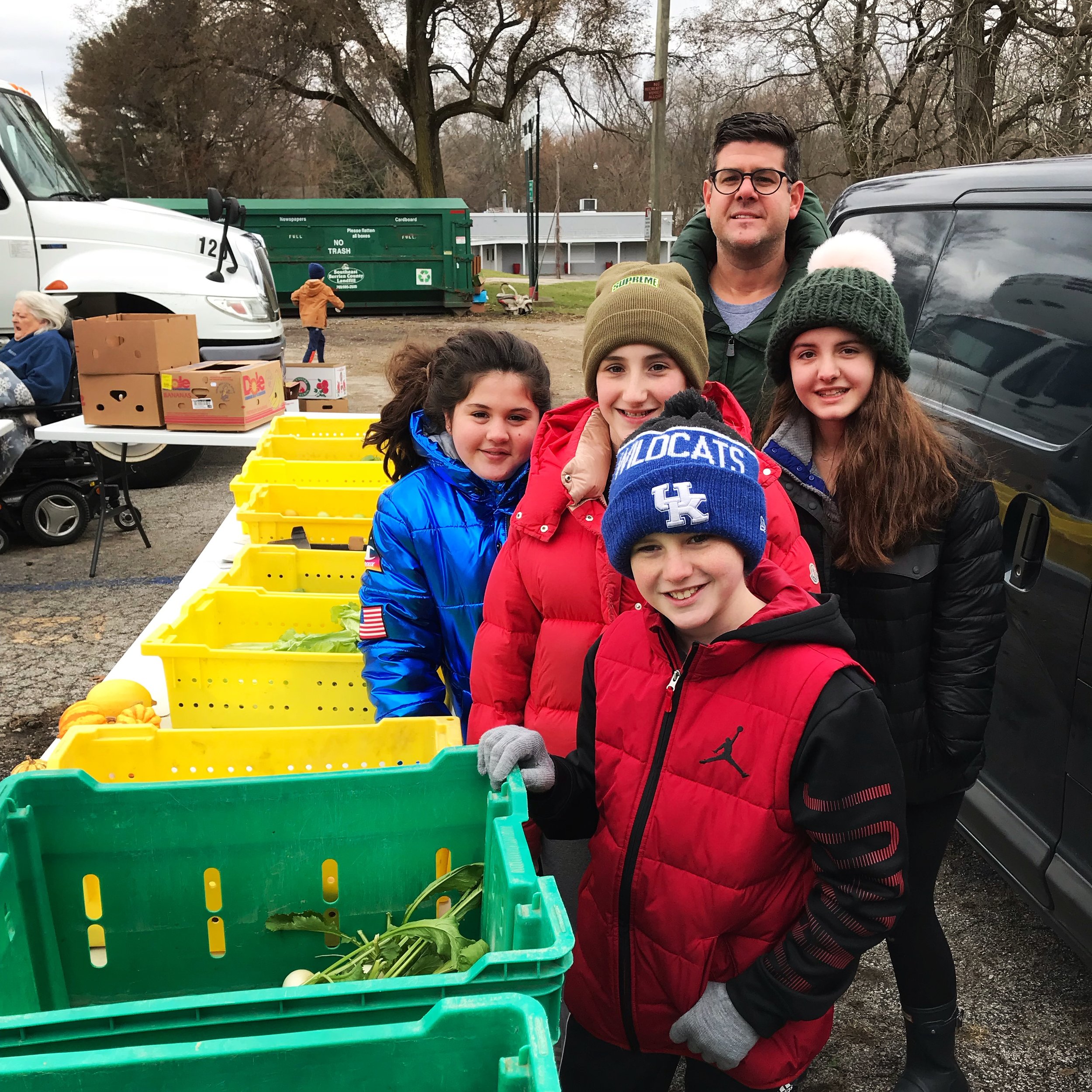  The Harris family at our Thanksgiving Mobile Food Pantry in New Troy, MI 