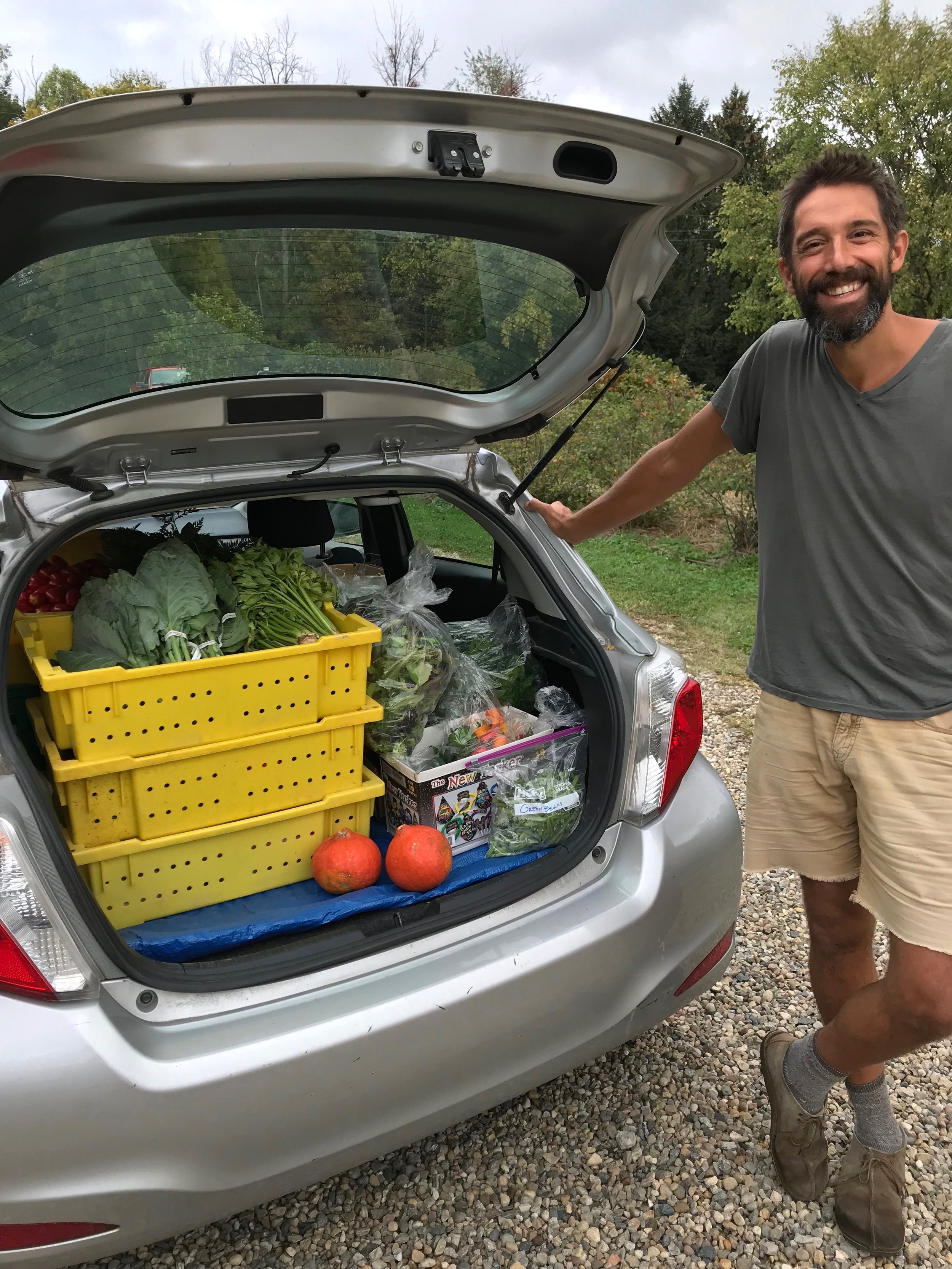  Farmer Billy with a carload of produce donations 