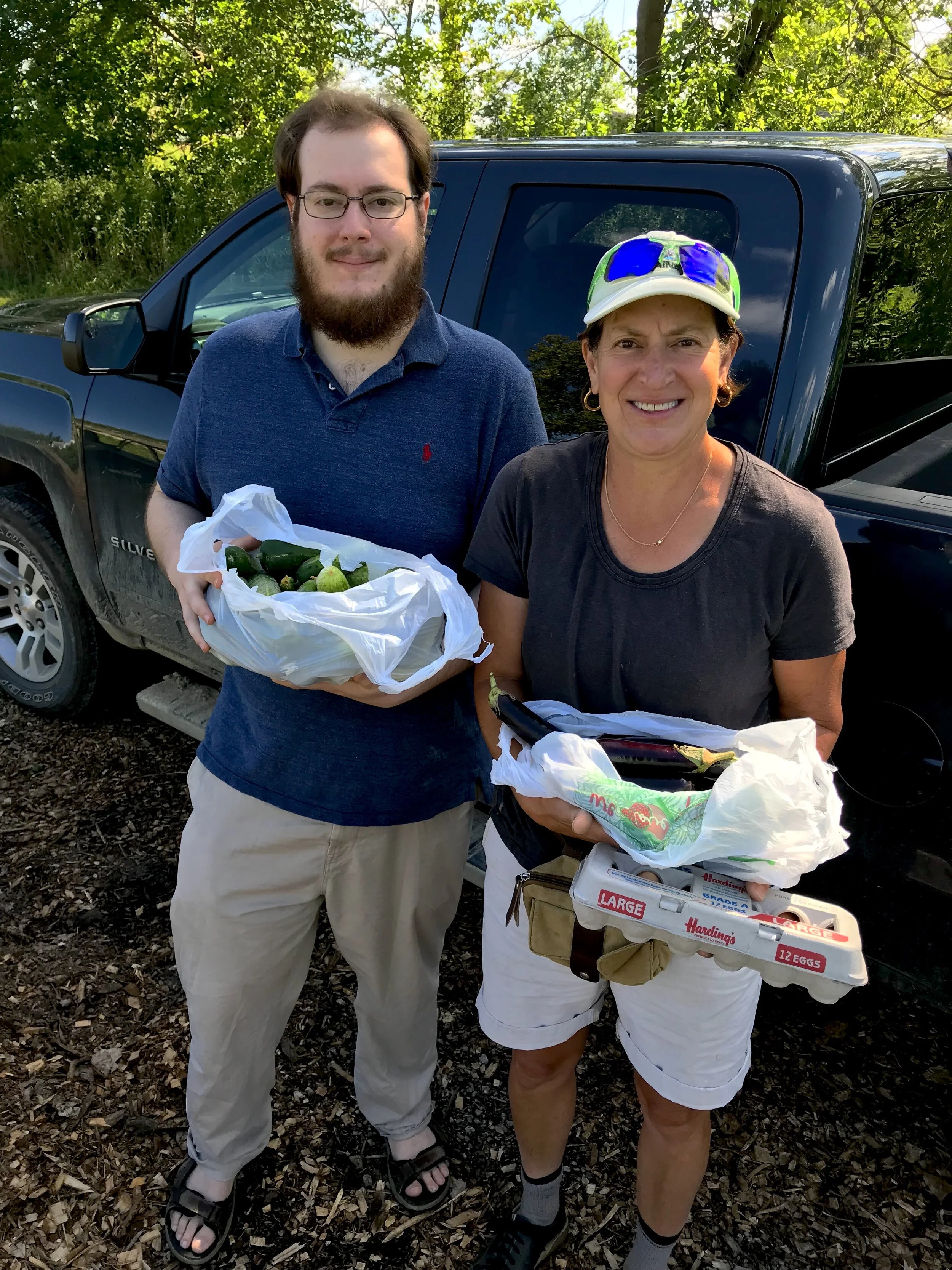  We loved receiving surplus veggies (and sometimes even eggs!) from nearby gardeners like the Macdonald family 