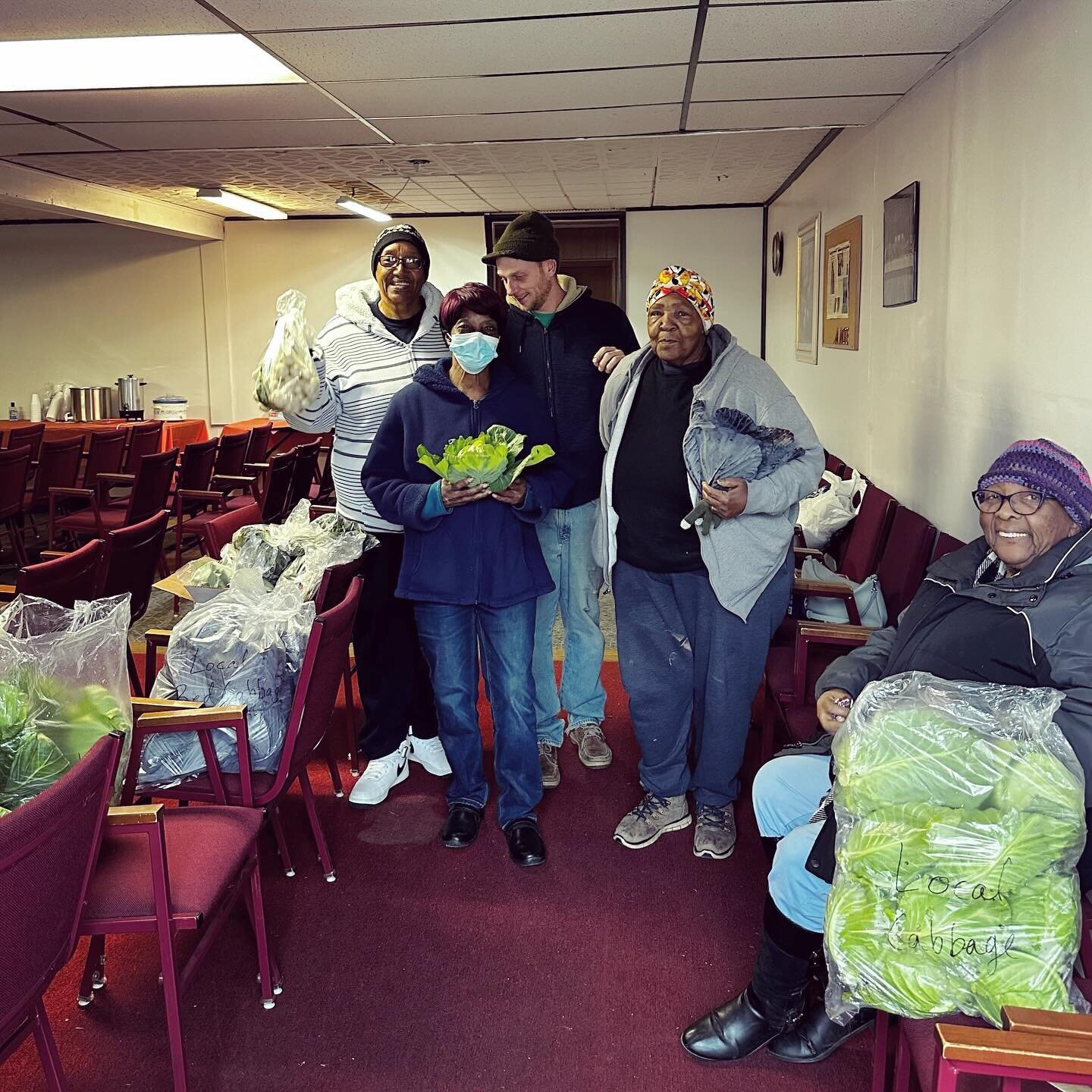 What a joy to start the New Year with a donation of over 50 lbs of fresh broccoli, cabbage, chard, mustard greens &amp; turnips from the farm to our dear friends at Anointed Impact Ministries Food Pantry in Benton Harbor! Probably our last donation h
