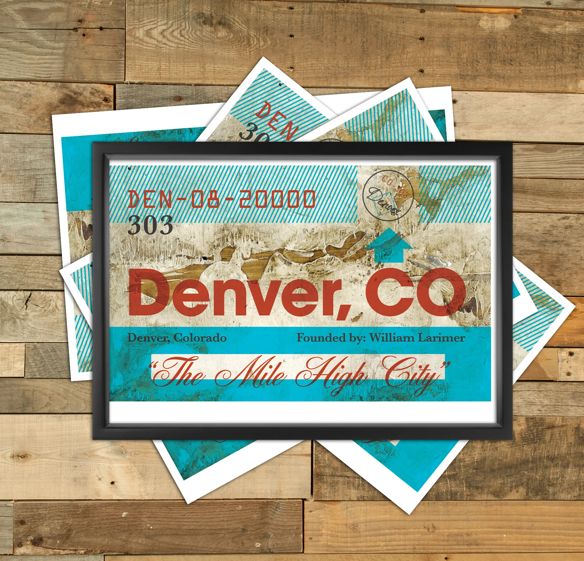 Denver Print—Blue and Orange