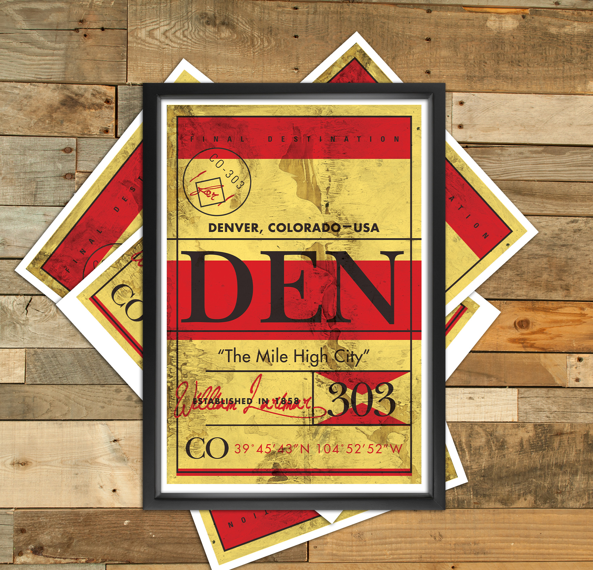 Denver Print—Red and Yellow