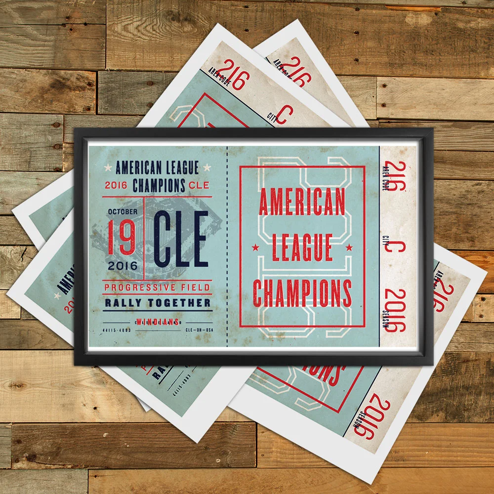 Cleveland Indians Print—Blue
