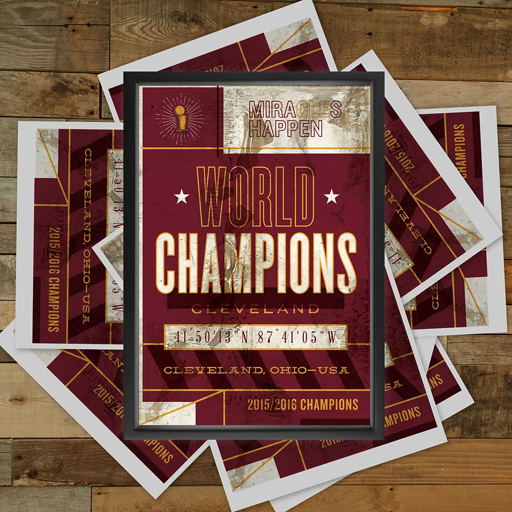 Cleveland Cavs Print—Wine