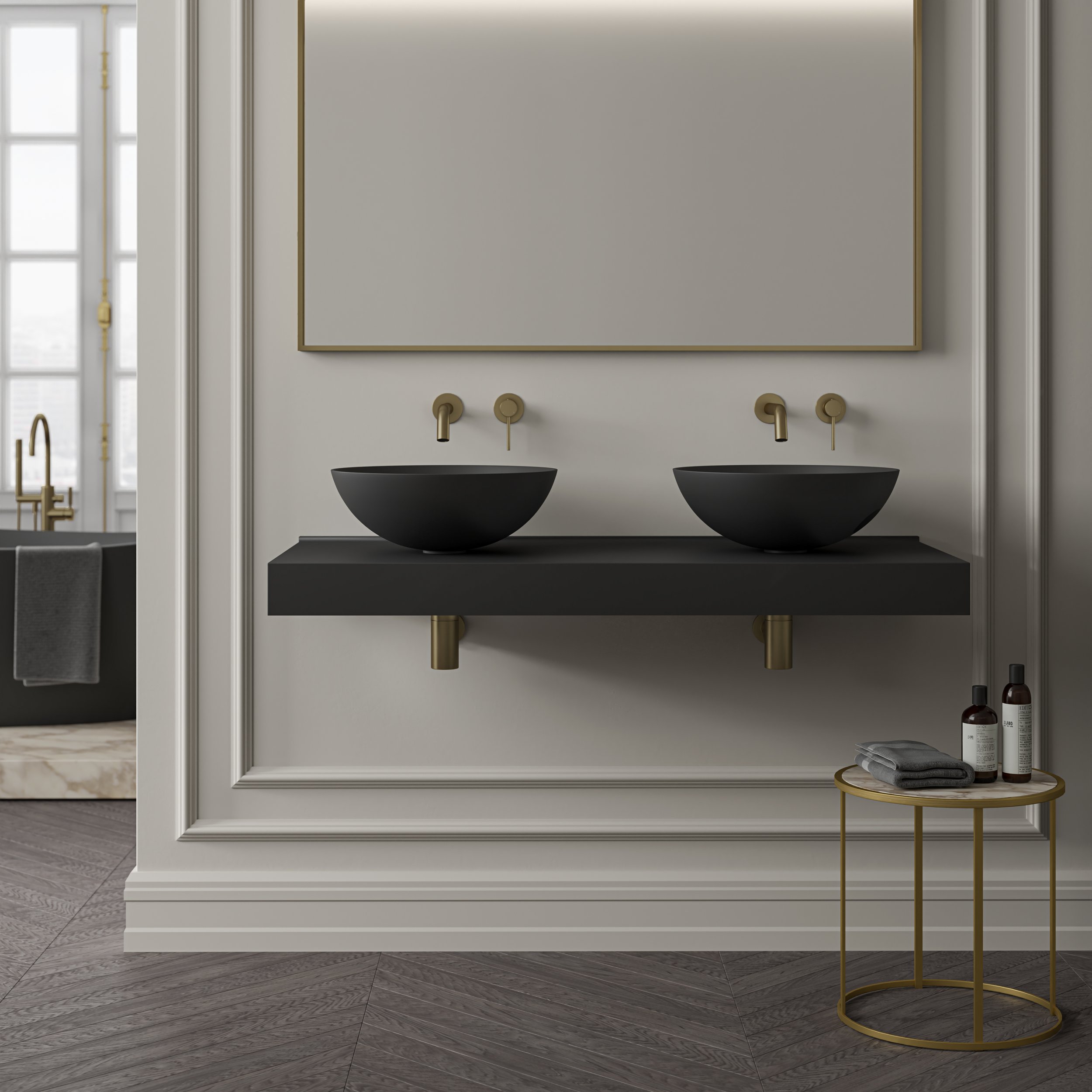 Black Pelham double wall hung circular basins nosa.co.uk.jpg