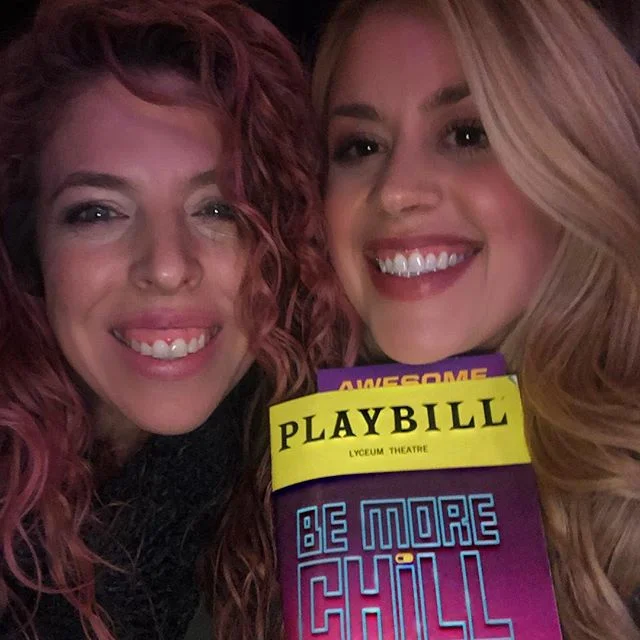 Date Night with my fav girl @hanggilove !! Having the best time seeing @bemorechillmusical !!! Amazing art designs by my oh so talented brother @rpo_ny !!! The theater looks SO COOL!! #proudsister