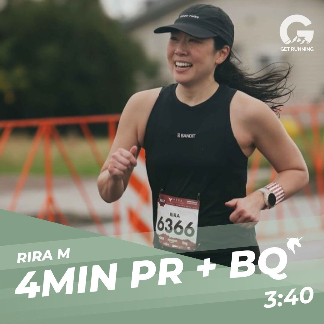 Rira (@larira) ran a 4min PR and Boston Qualified in the 🌧️monsoon🌧️ that was Mesa in early February. It was so satisfying to see years of consistency come together, and we are super excited as there is certainly more there!!