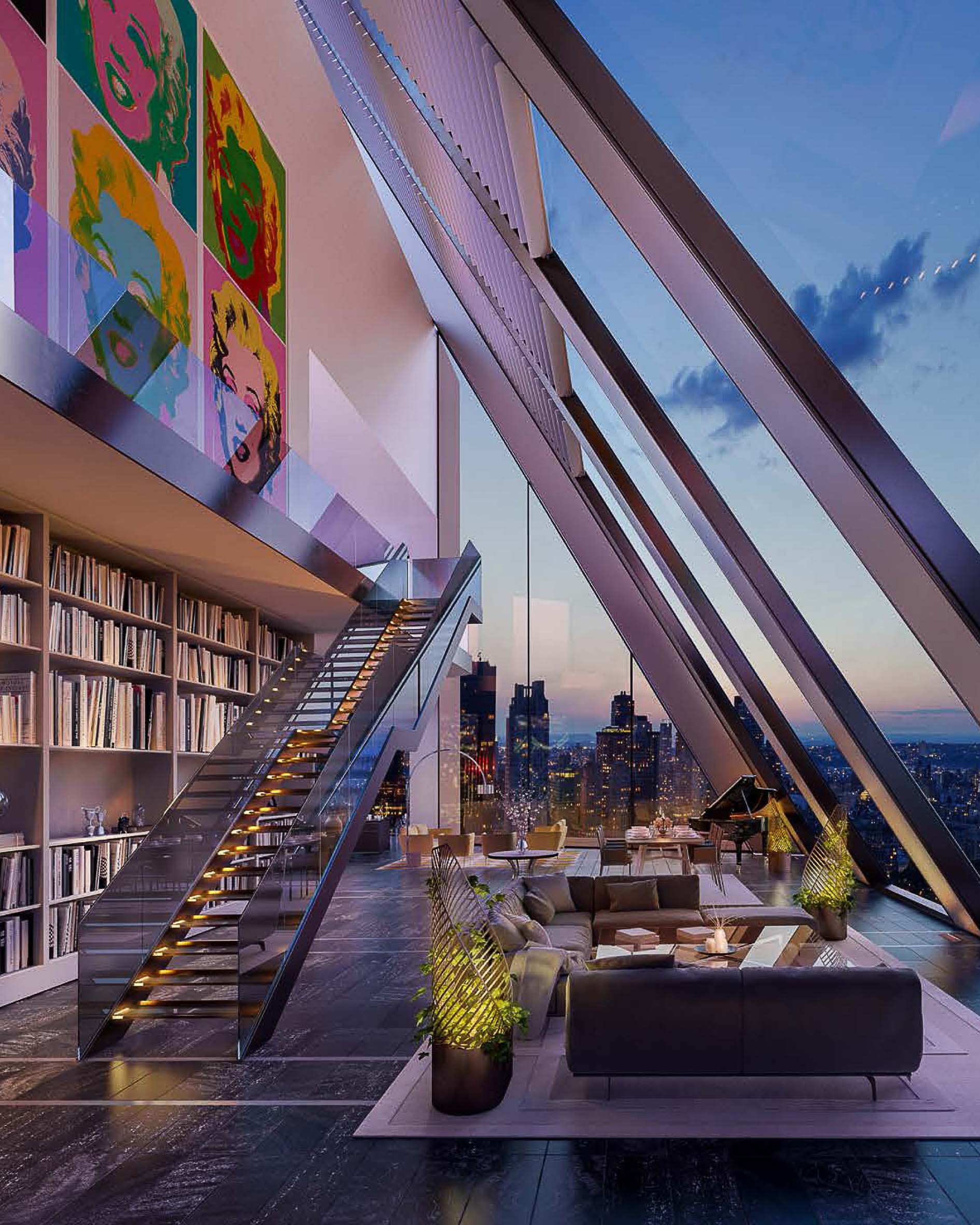 Penthouse apartments. Skyscraper living. Steel and Glass. 158 East 61st Street 