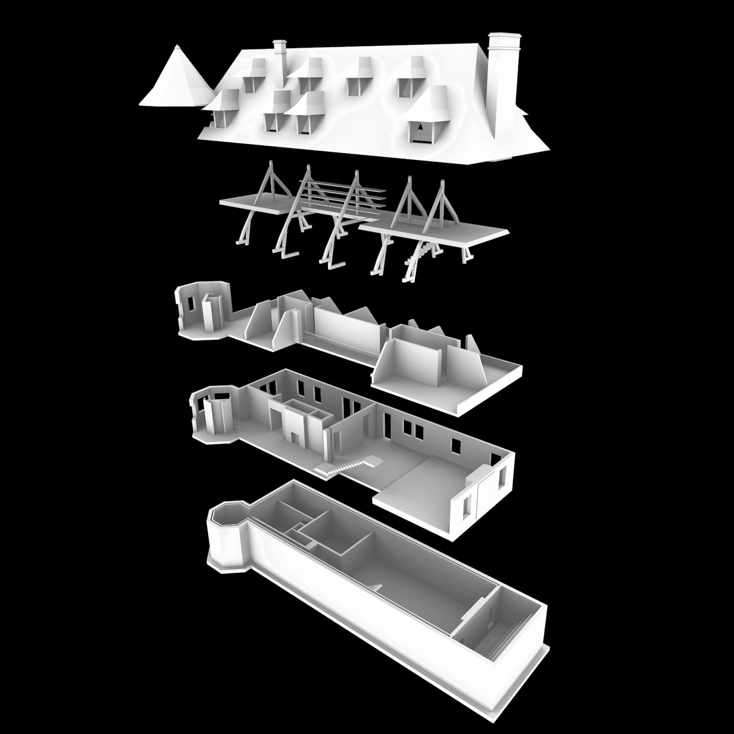 3D explored visualisation showing the prepared scope of works undertaken,