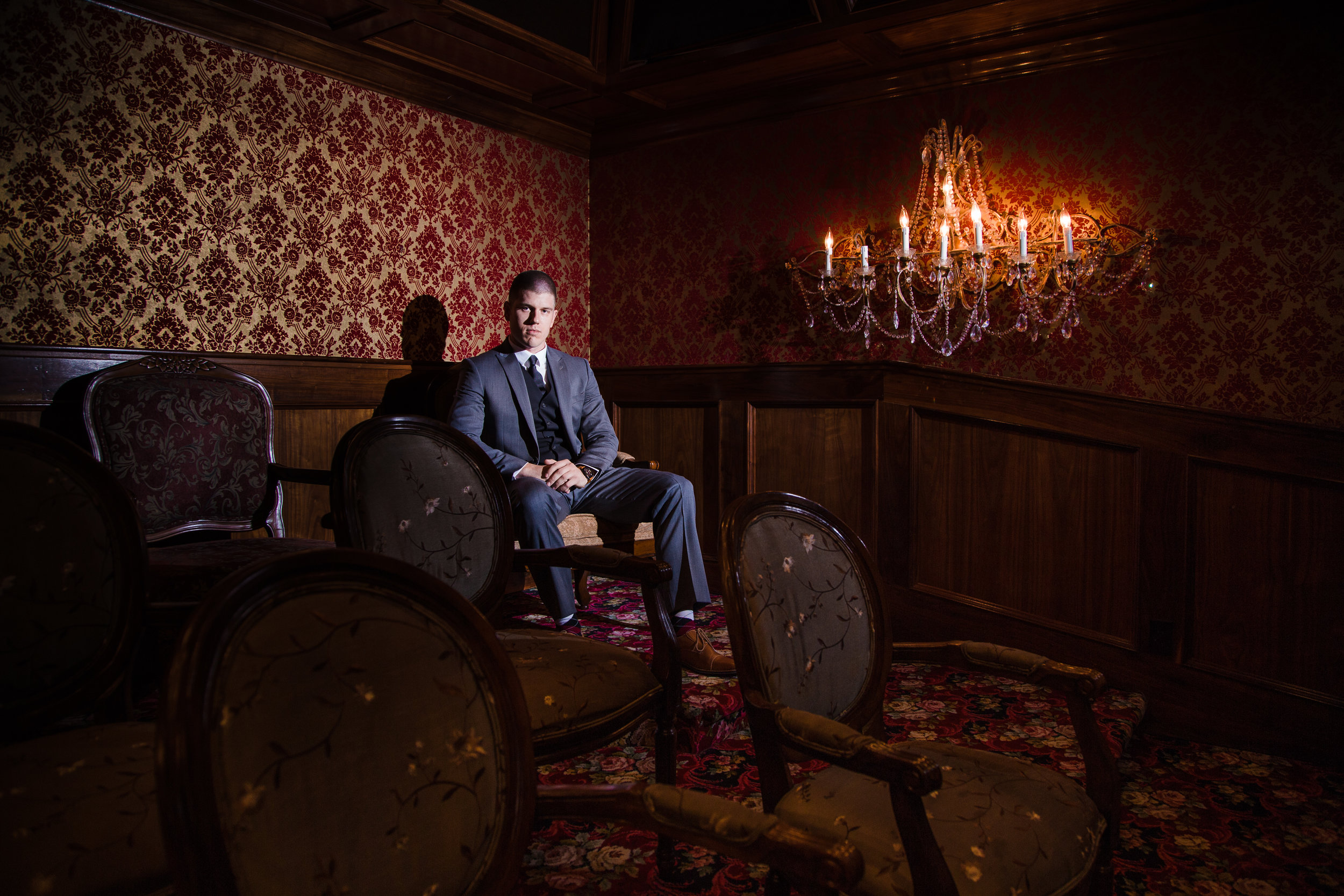 Groom is ready for a Chateau de Vie, Chandler wedding