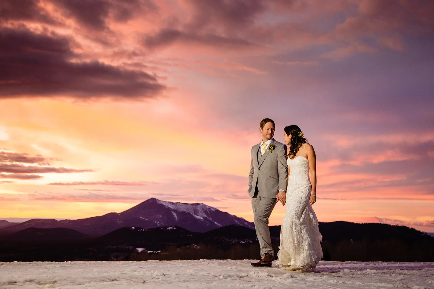 Flagstaff Mountain Winter Wedding Photography