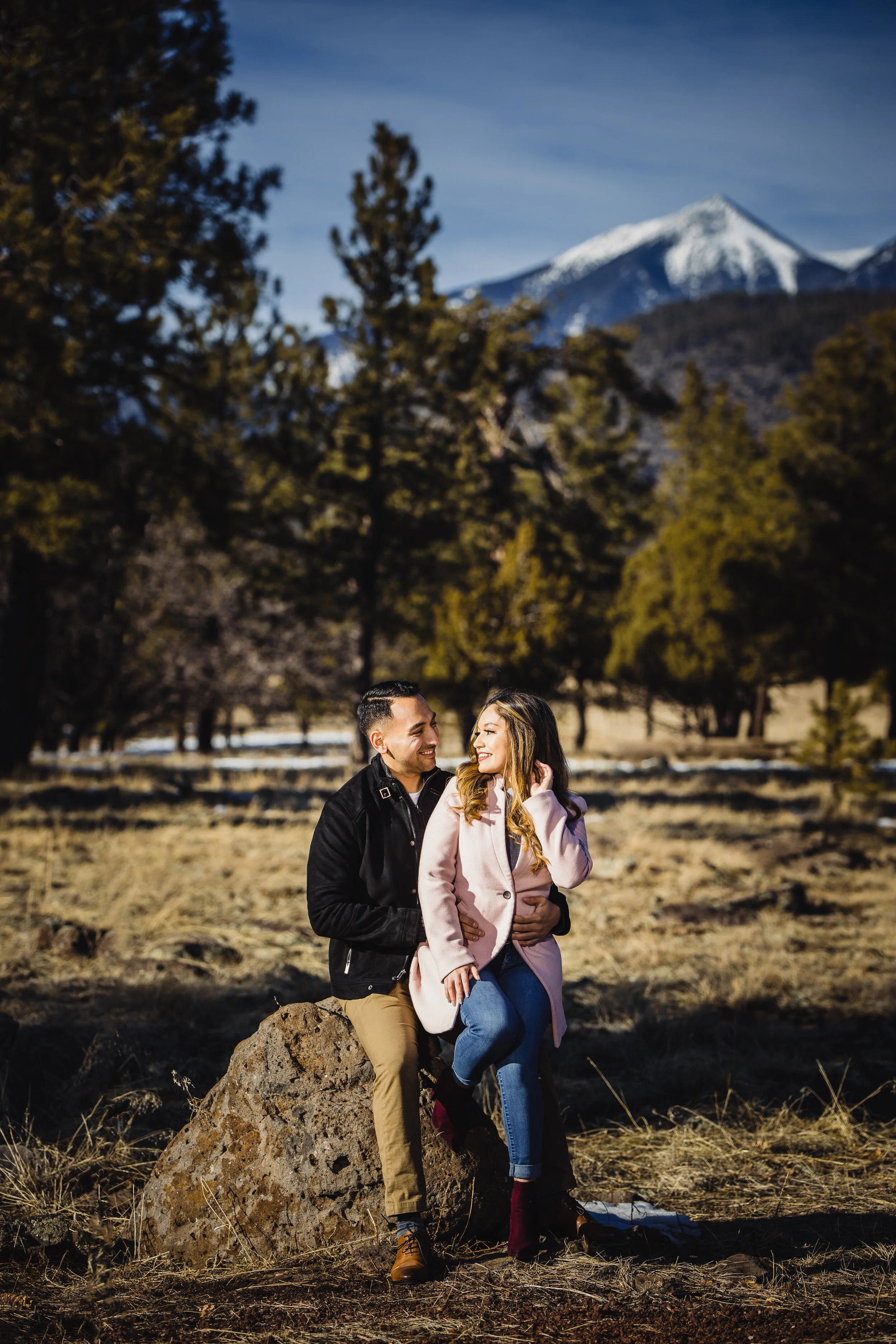 Flagstaff intimate mountain engagement photography