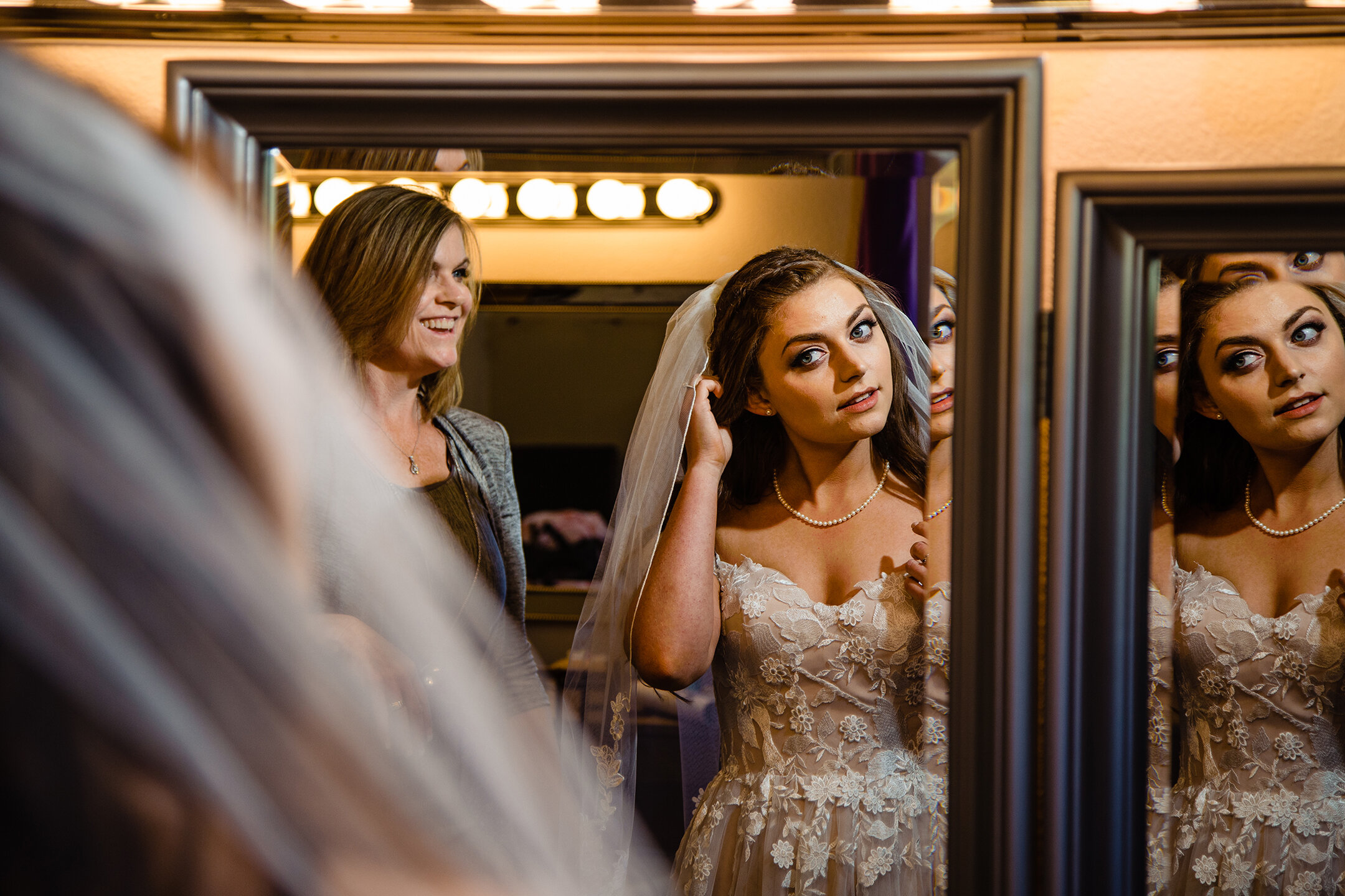 Bride getting ready at Flagstaff wedding venue