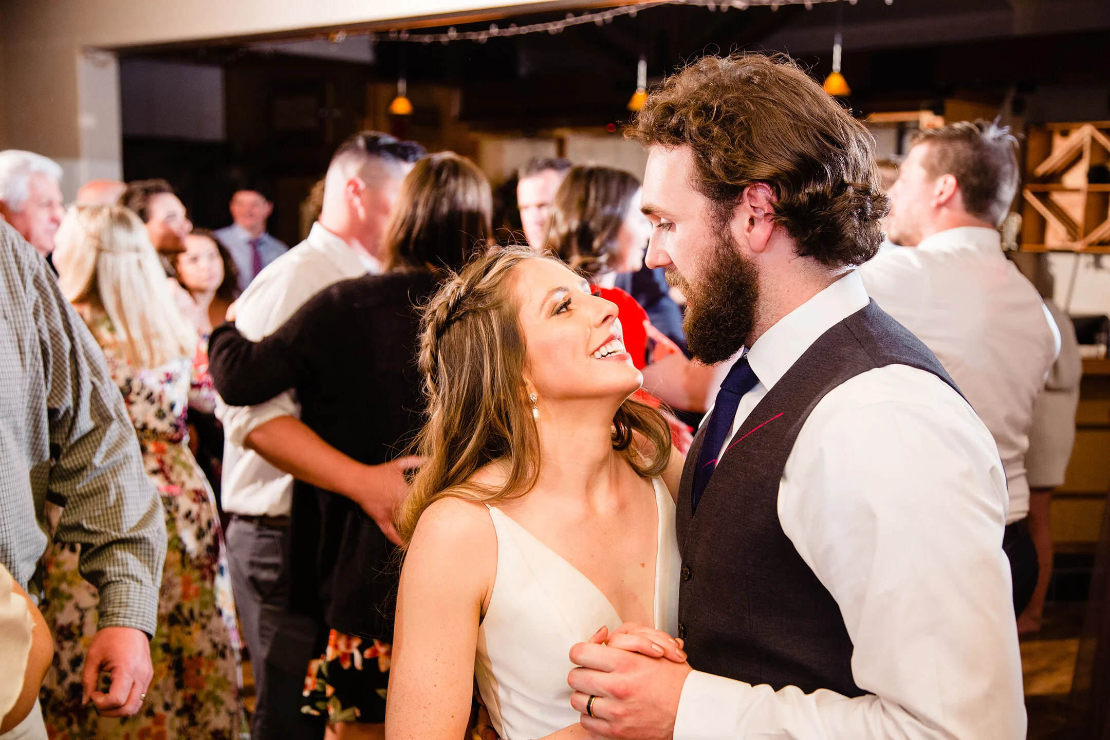 Dancing during a Gardens at Viola’s wedding reception