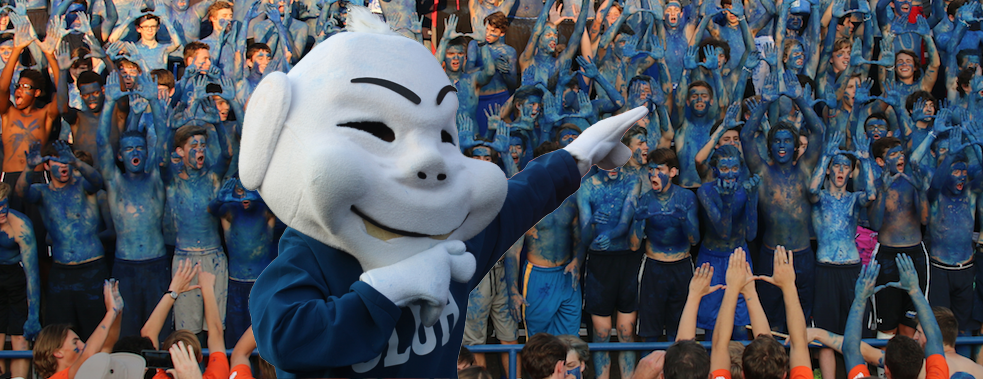 SLU High Homecoming and Jr. Biliken mascot.