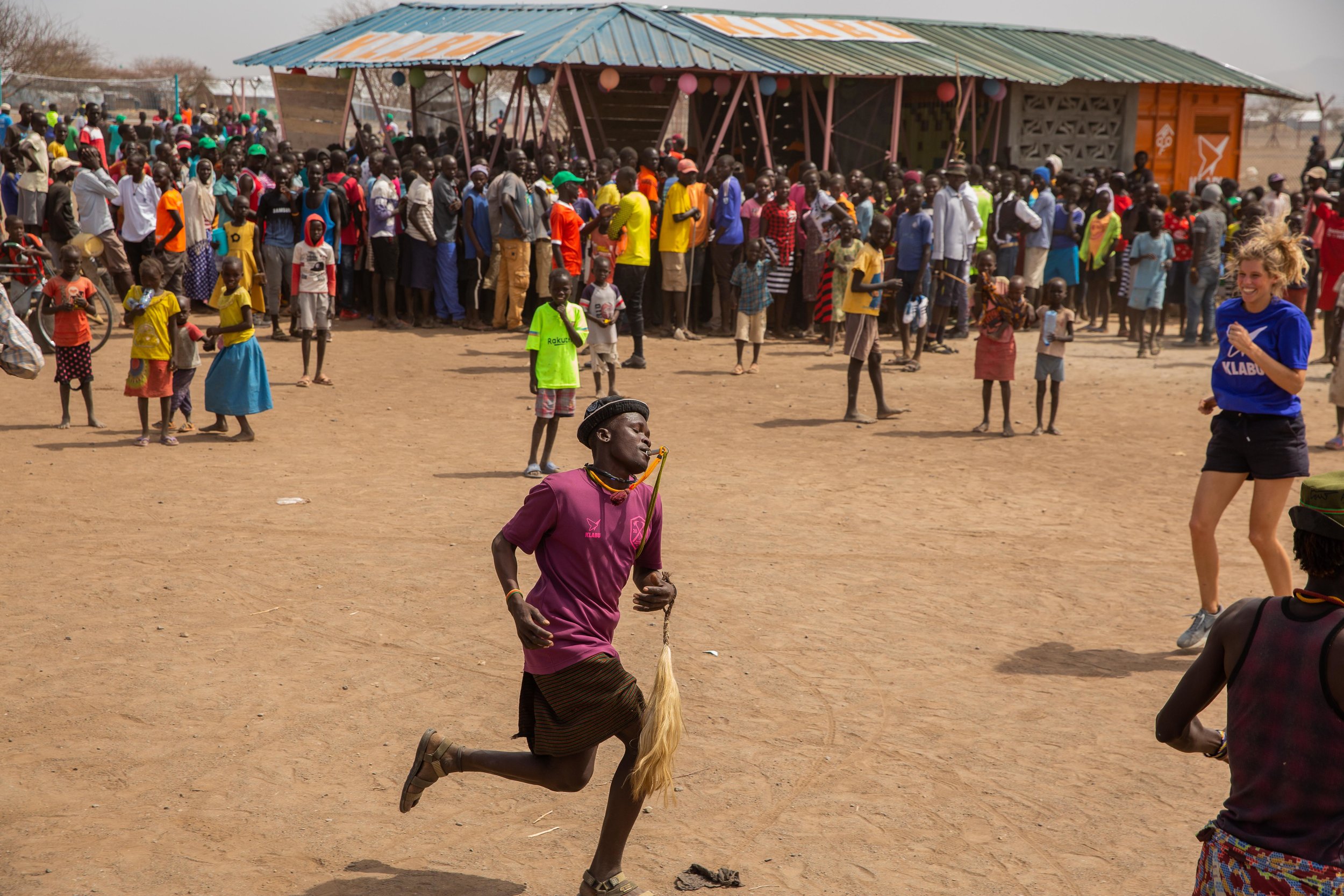 Dancing and singing, people having fun at the opening celebration