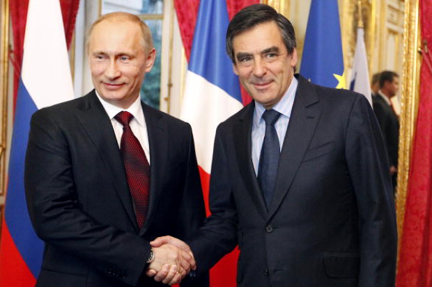 Putin and nominee for French PM, Fillon. Photo courtesy ofwww.spectator.co.uk.