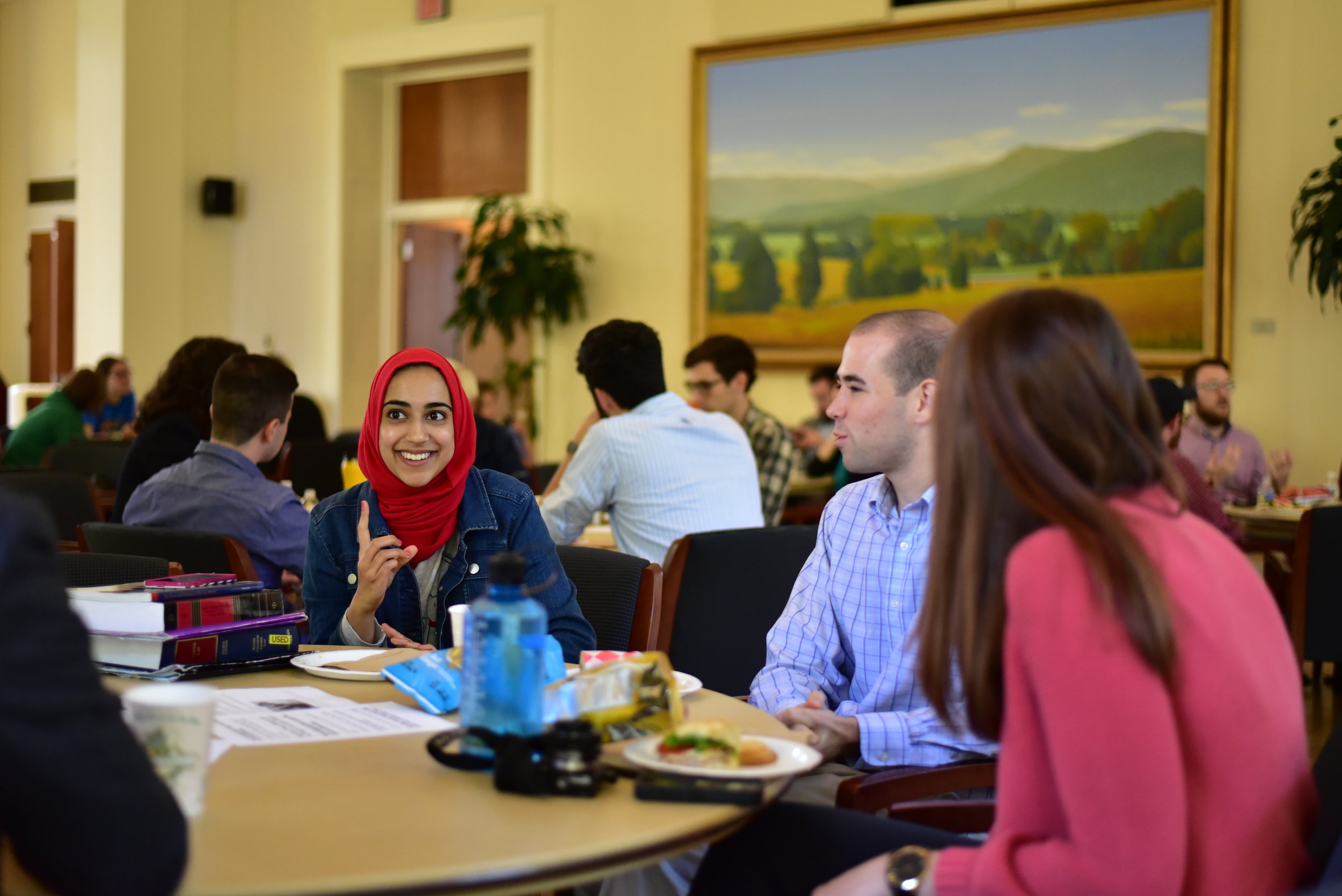 From left to right, Hamna Ahamad and Robert Smith participate in the CLG discussion. Photo courtesy of Eric Hall.
