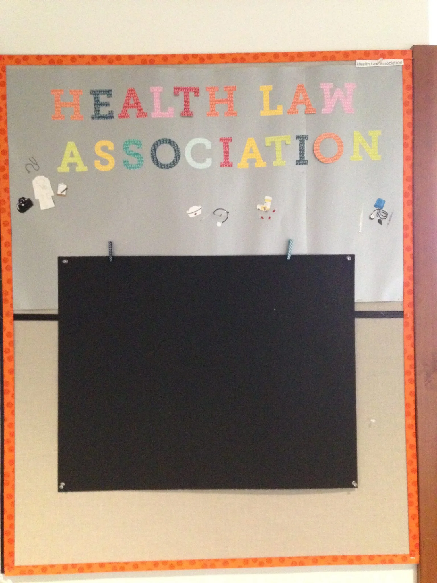 The barren HLA bulletin board. Nothing will be posted on it until there is no longer a lack of suitable drinking water in this world. Photo courtesy of HLA.