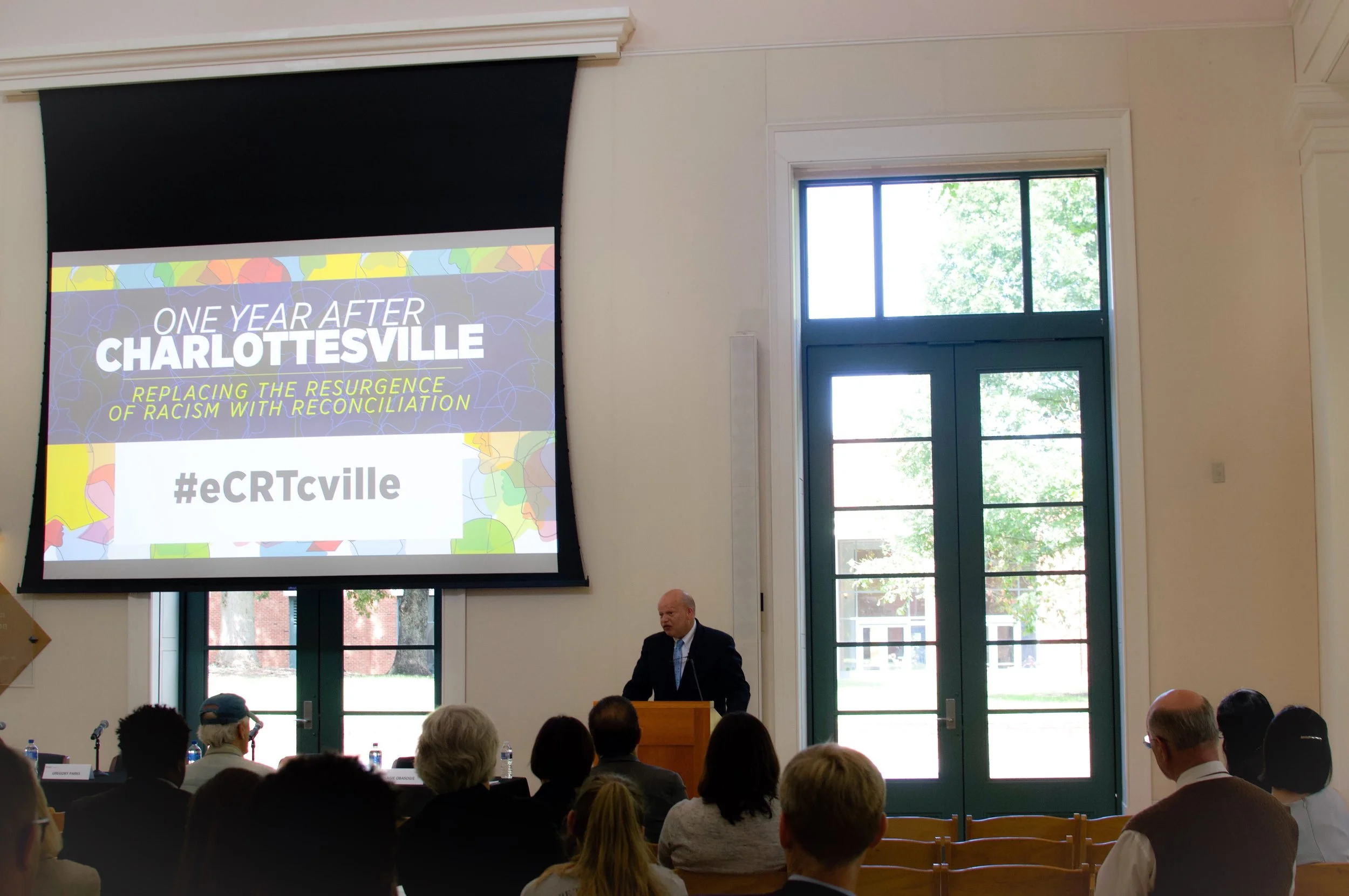Panelists address the assembled students at the A12 symposium. Photo Kolleen Gladden / Virginia Law Weekly.