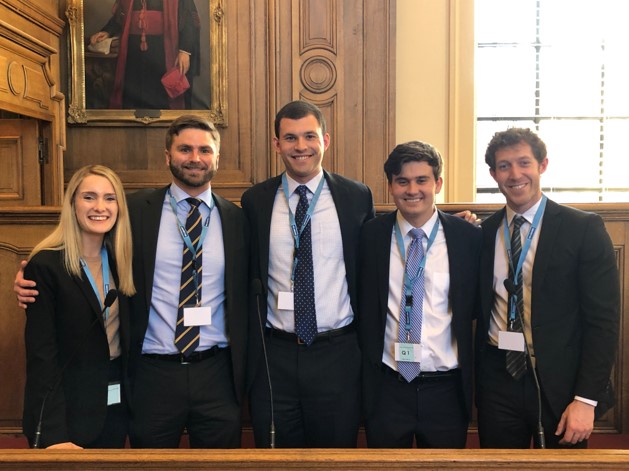 Greatest of all Tax Students (aka “GOATS”) featured left to right: Elizabeth Donald ‘19, David Rubin ‘19, Ben Kramer ‘19, Griffin Peebles ‘20, and Colin Cox ‘19. Photo Courtesy David Rubin.