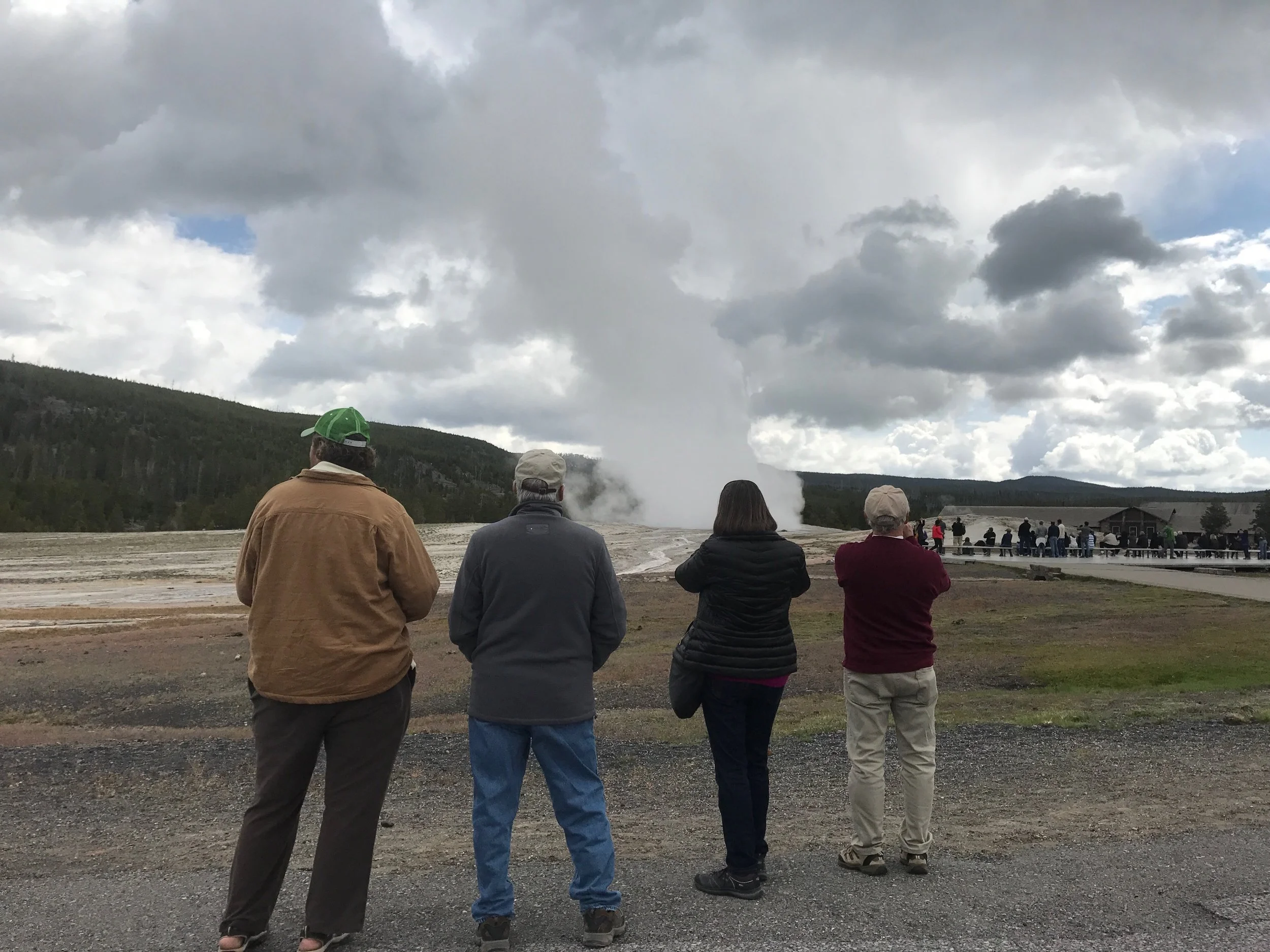 Watching Old Faithful Geyser Erupt
