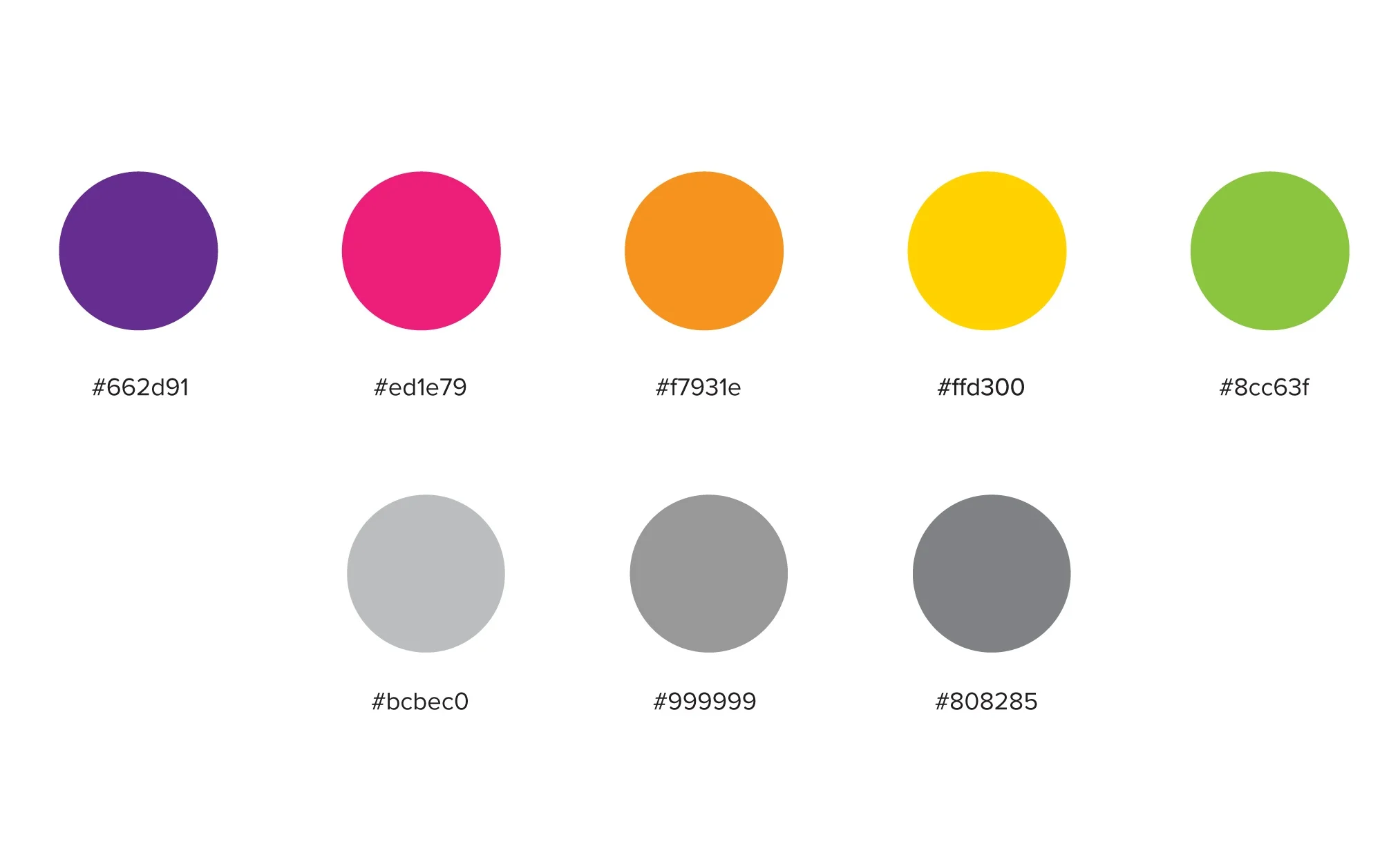 Colors of Rungg–A perfect palette of bright colors representing the brand.