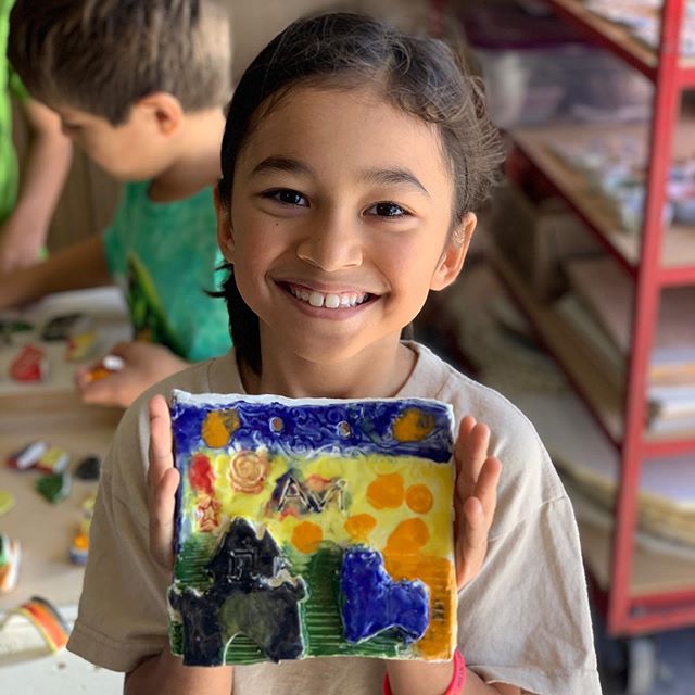 Loving these All-About-Me tiles in the hand building class😍! #pottery #ceramics  #ceramicart #handmadeceramics #clayart #claylove #handmade #skuttkilns 
#homeschool #homeschoolmom #homeschoolroom #homeschoolday #homeschooliscool #homeschoolcollectiv