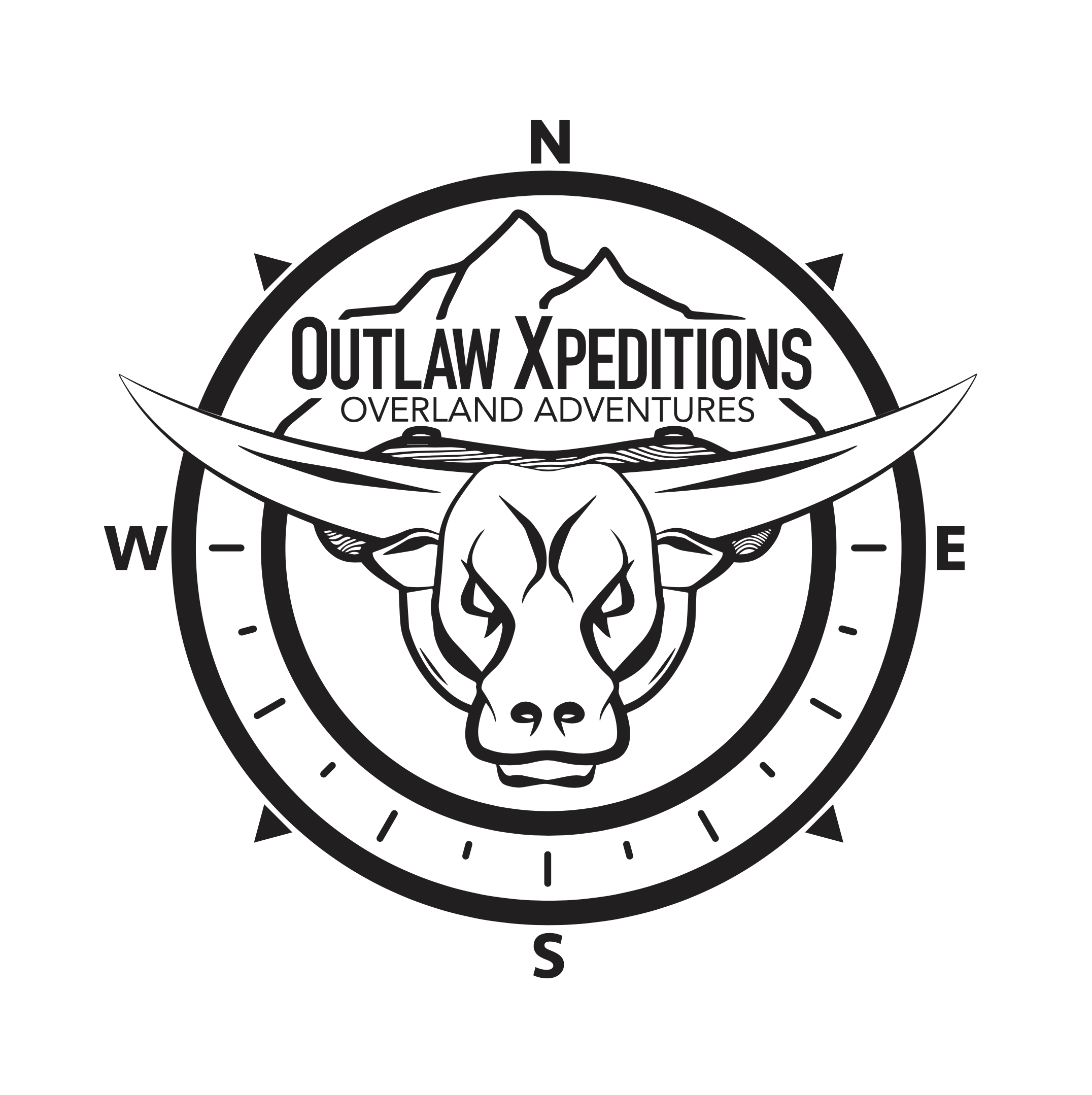 Outlaw Xpeditions - black on white logo