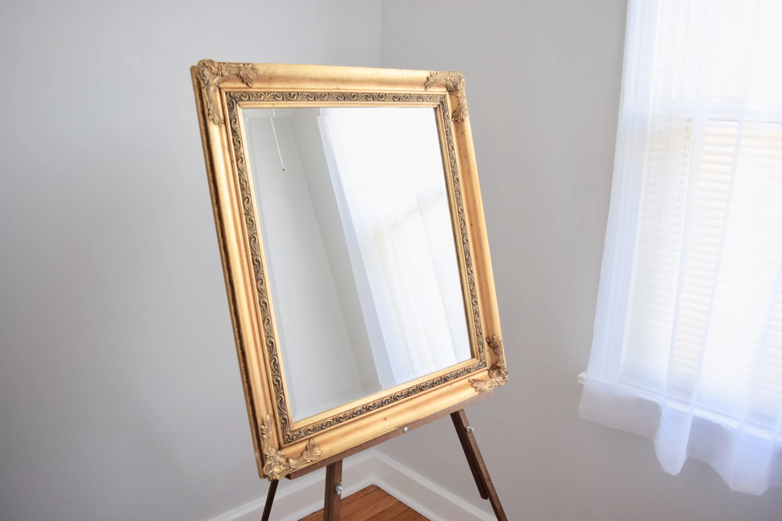 rectangular vintage mirror for wedding signage for rent.jpeg
