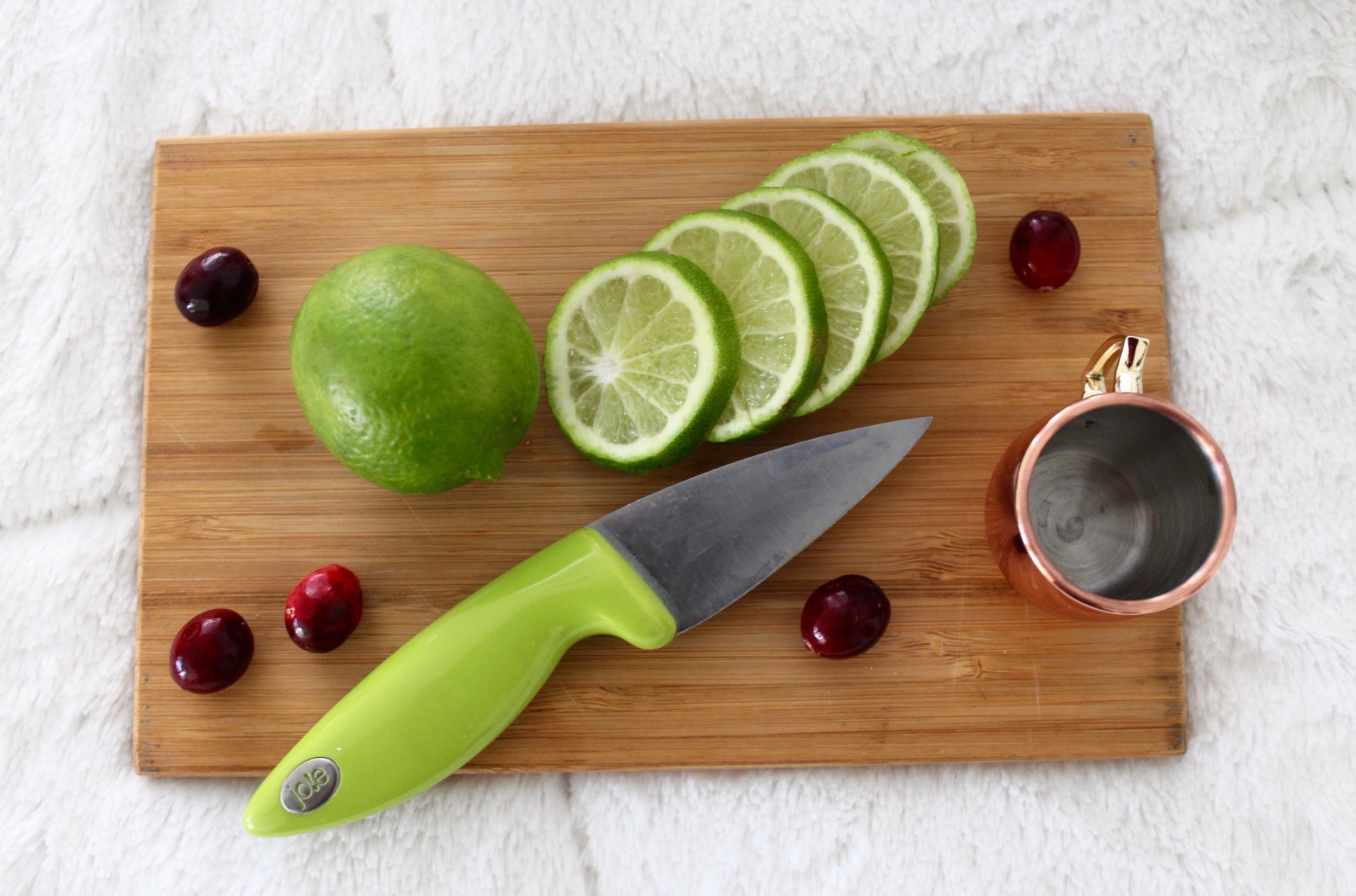 Wooden Cutting Board & Lime 