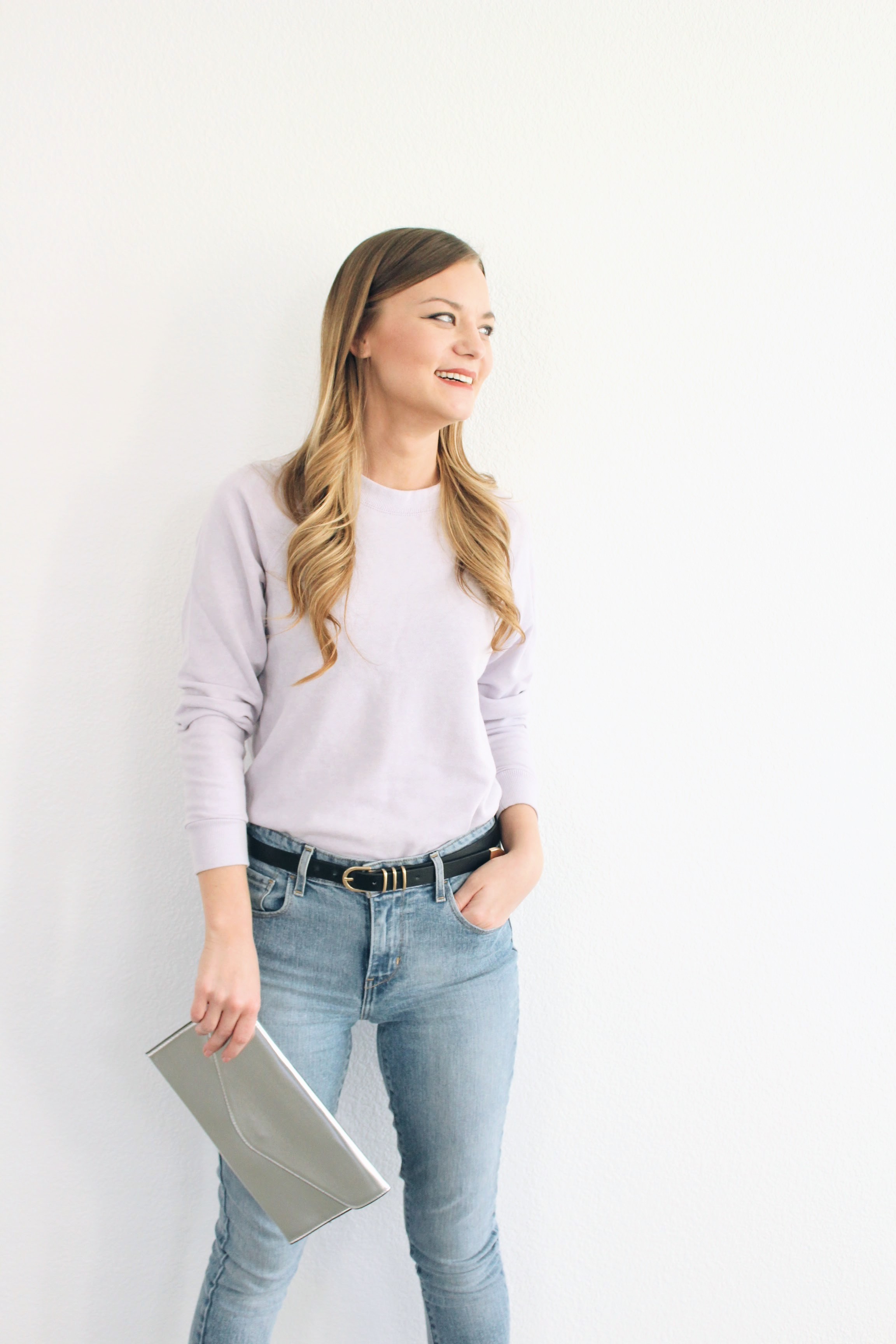 Lilac Basic Pull Over Sweater and Silver 