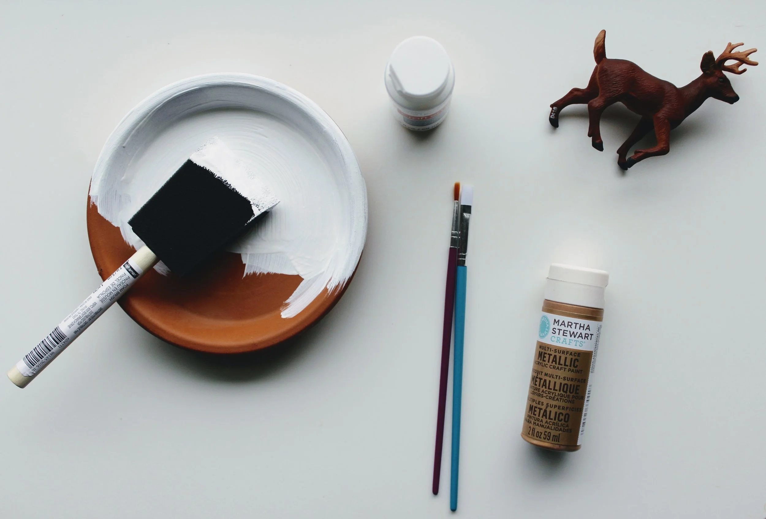 Painting the planter saucer white