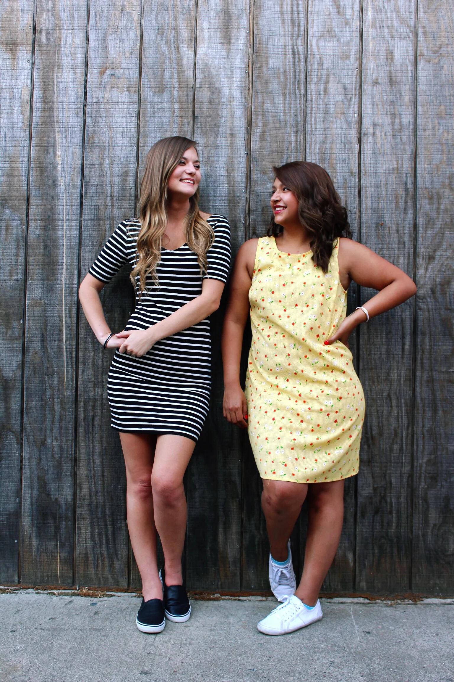 Summer Style Fashion for Women. Sneakers and Dresses Trend.