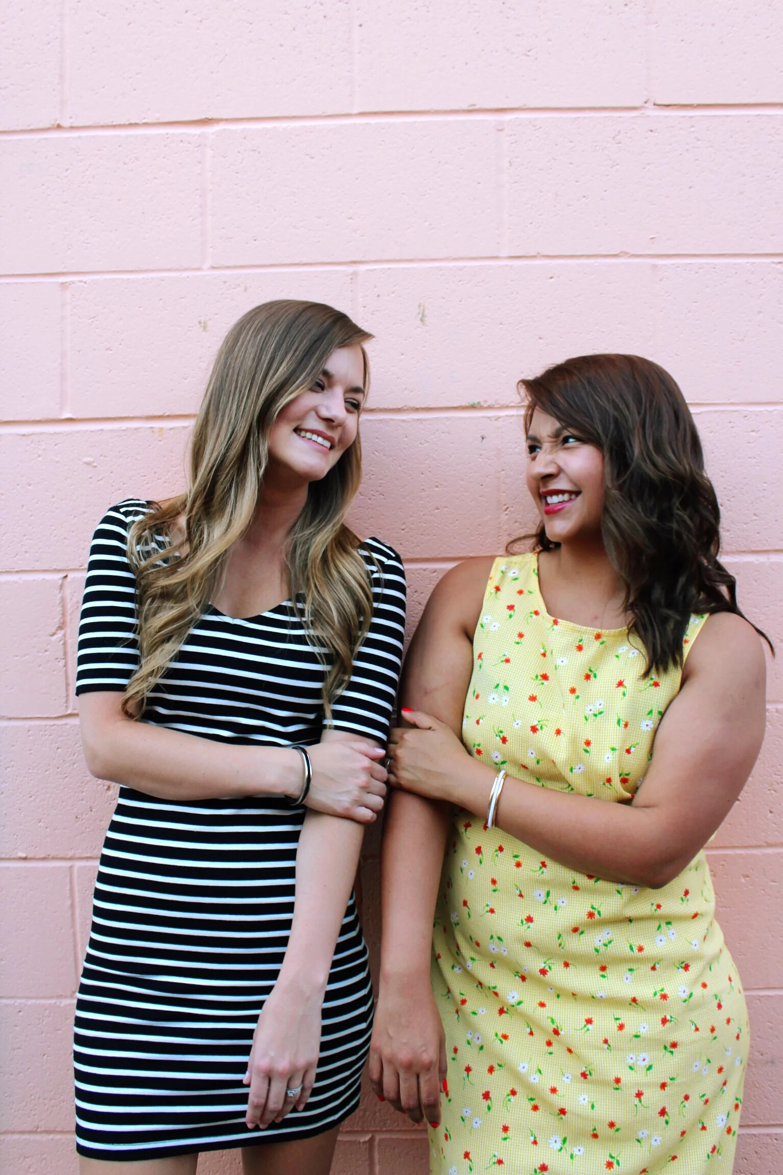 Pink Wall. BFF's Celebrating National Best Friend Day. 