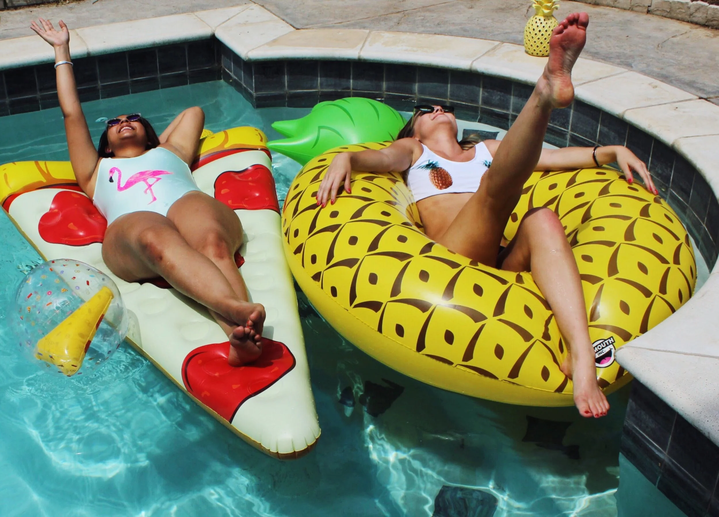 Forever21 Flamingo One Piece Swimsuit and Pineapple two piece swimsuit