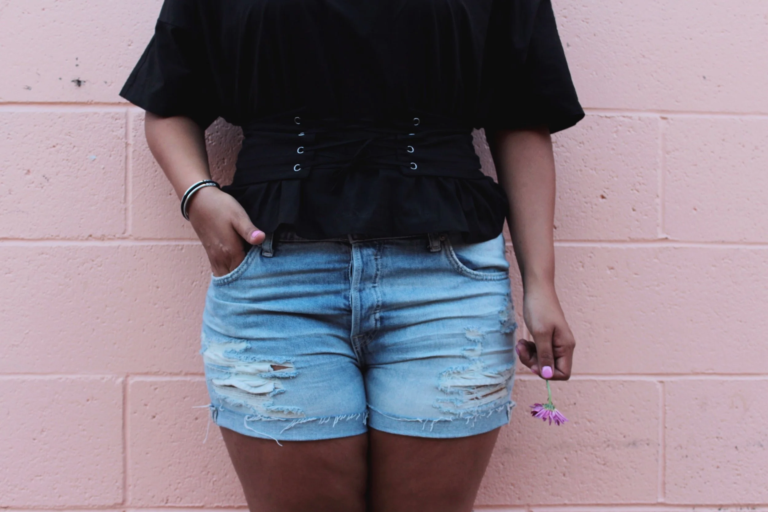 Corset Details on Front of H&M Blouse 