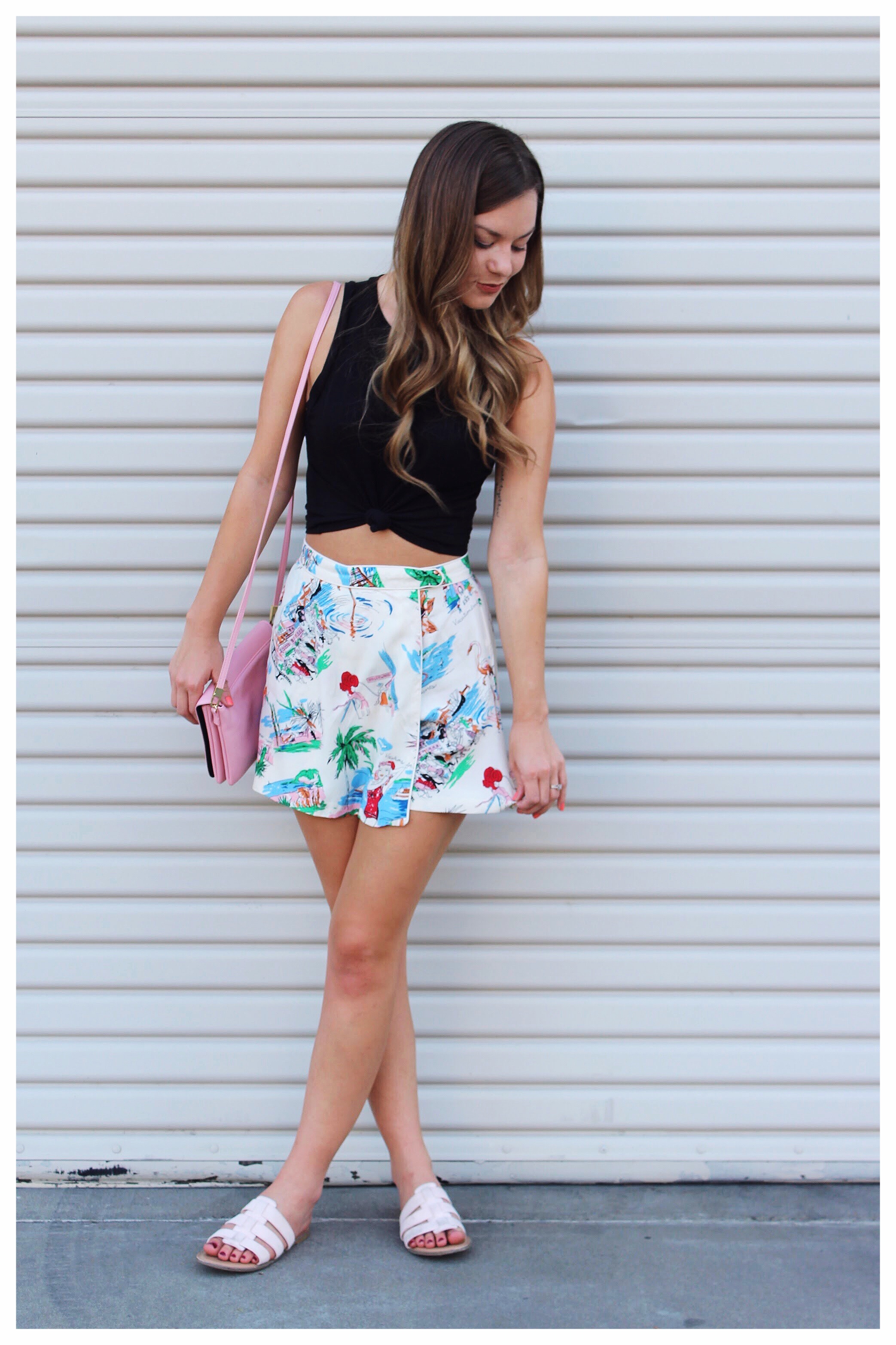 Black Knotted Crop Top and Skort 