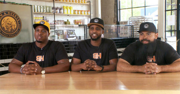 Clint Gray, EJ Reed, and Derrick Moore, owners of Slim & Husky's Pizza Beeria
