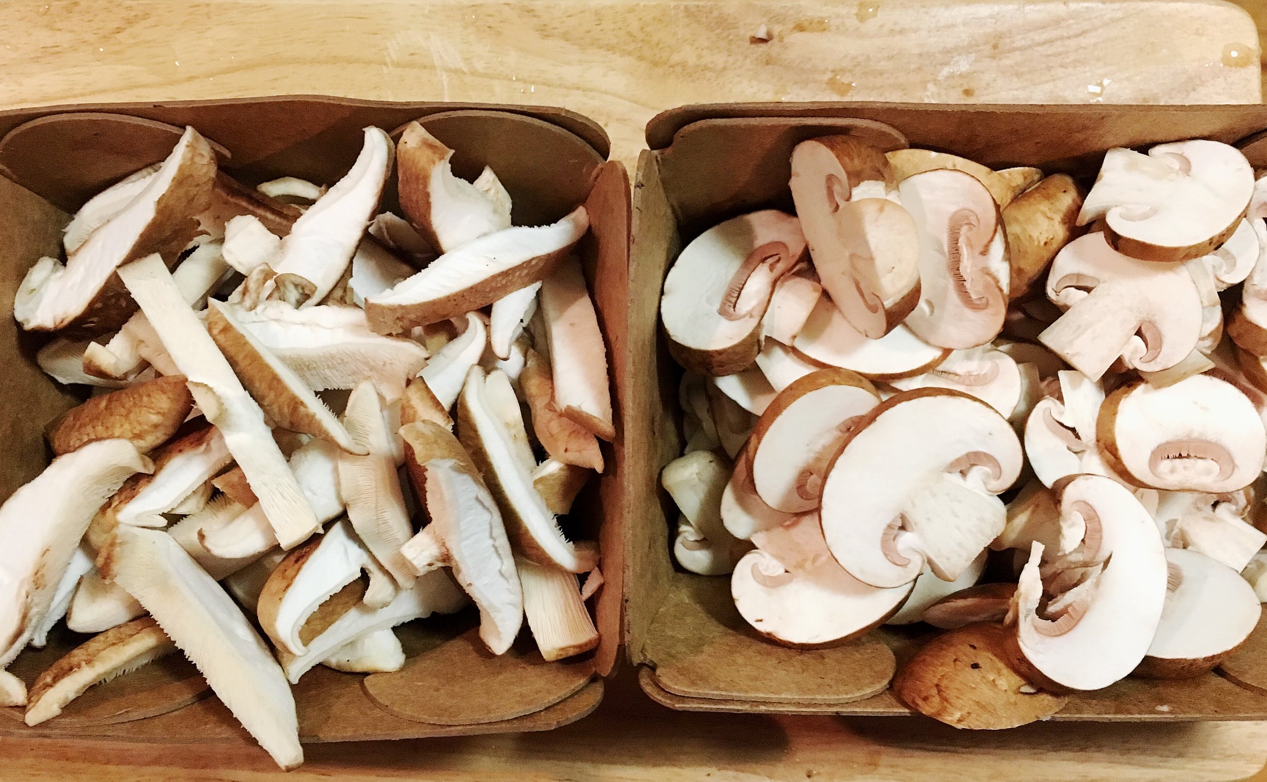 cremini and shitake mushrooms