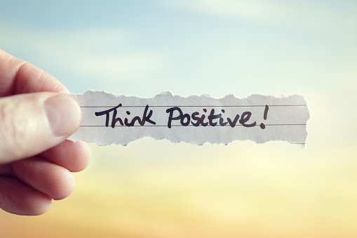  Think positive message concept for optimistic thinking and self belief 